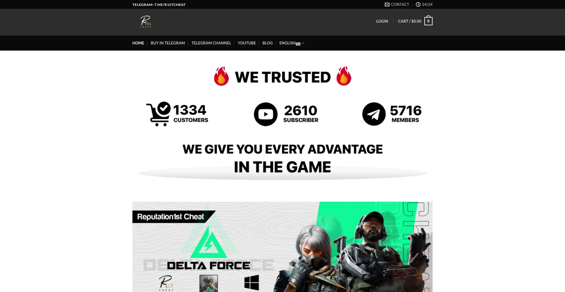 Website screenshot of Reputation1stcheat.top