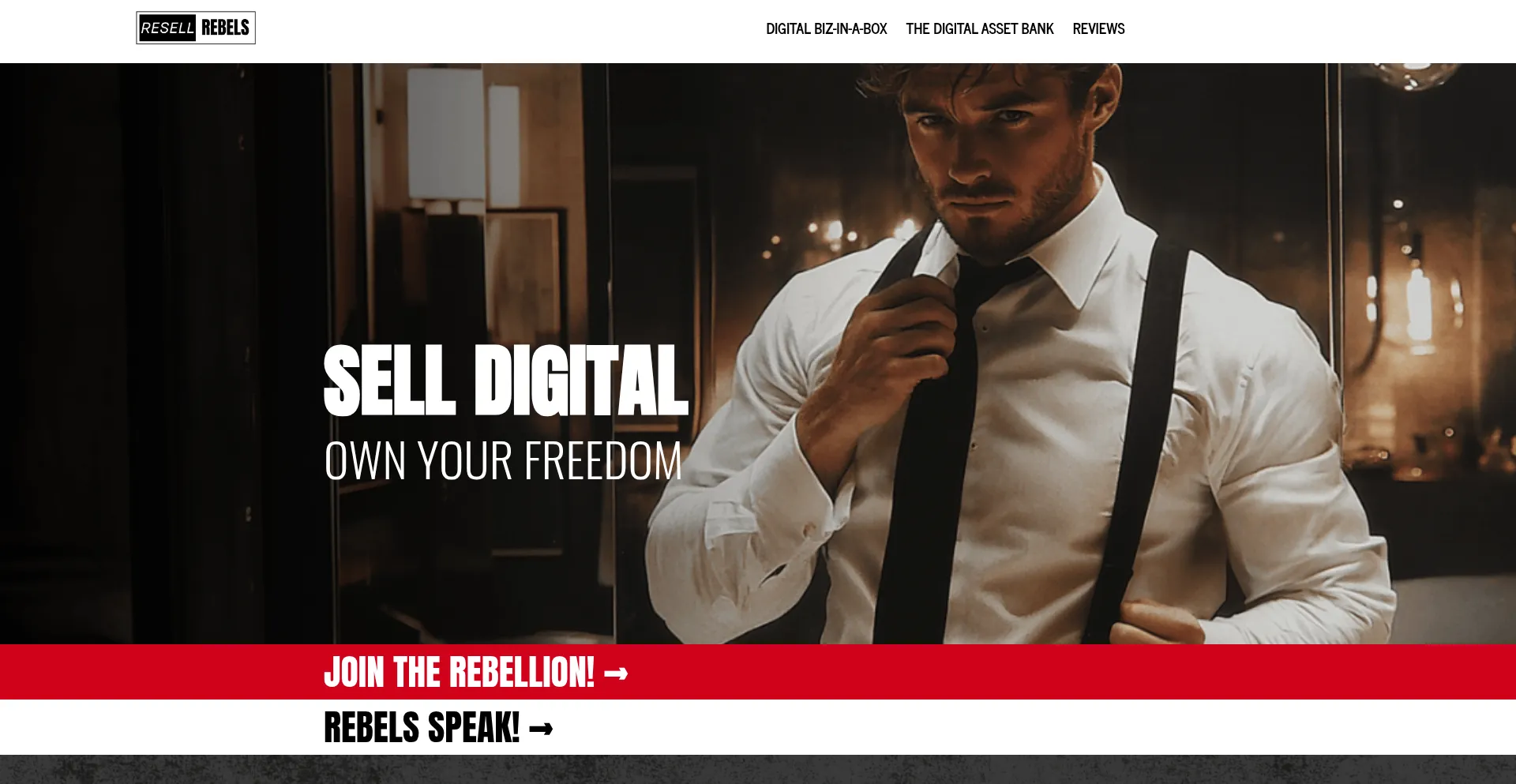 Website screenshot of Resellrebels.com