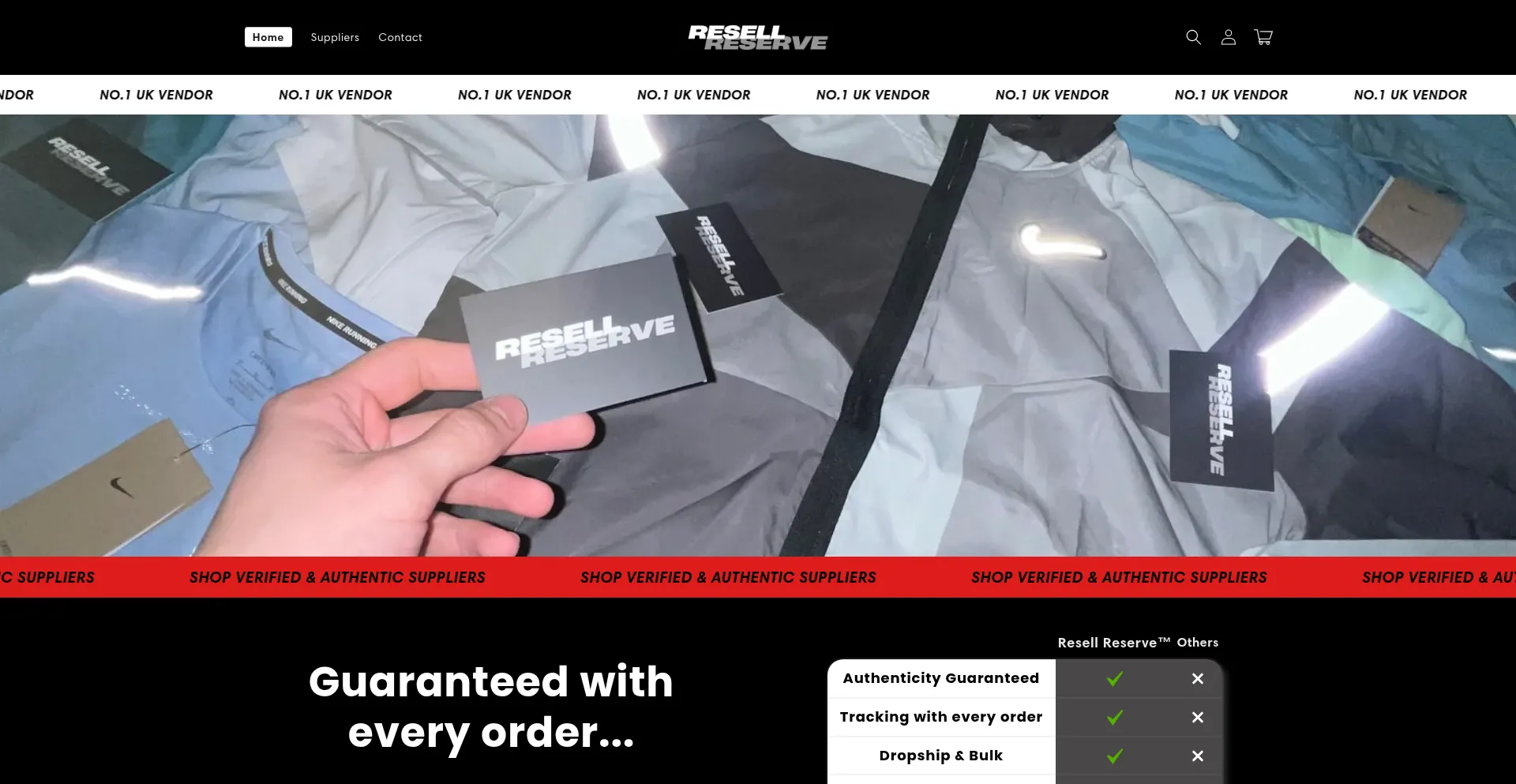 Website screenshot of Resellreserve.com