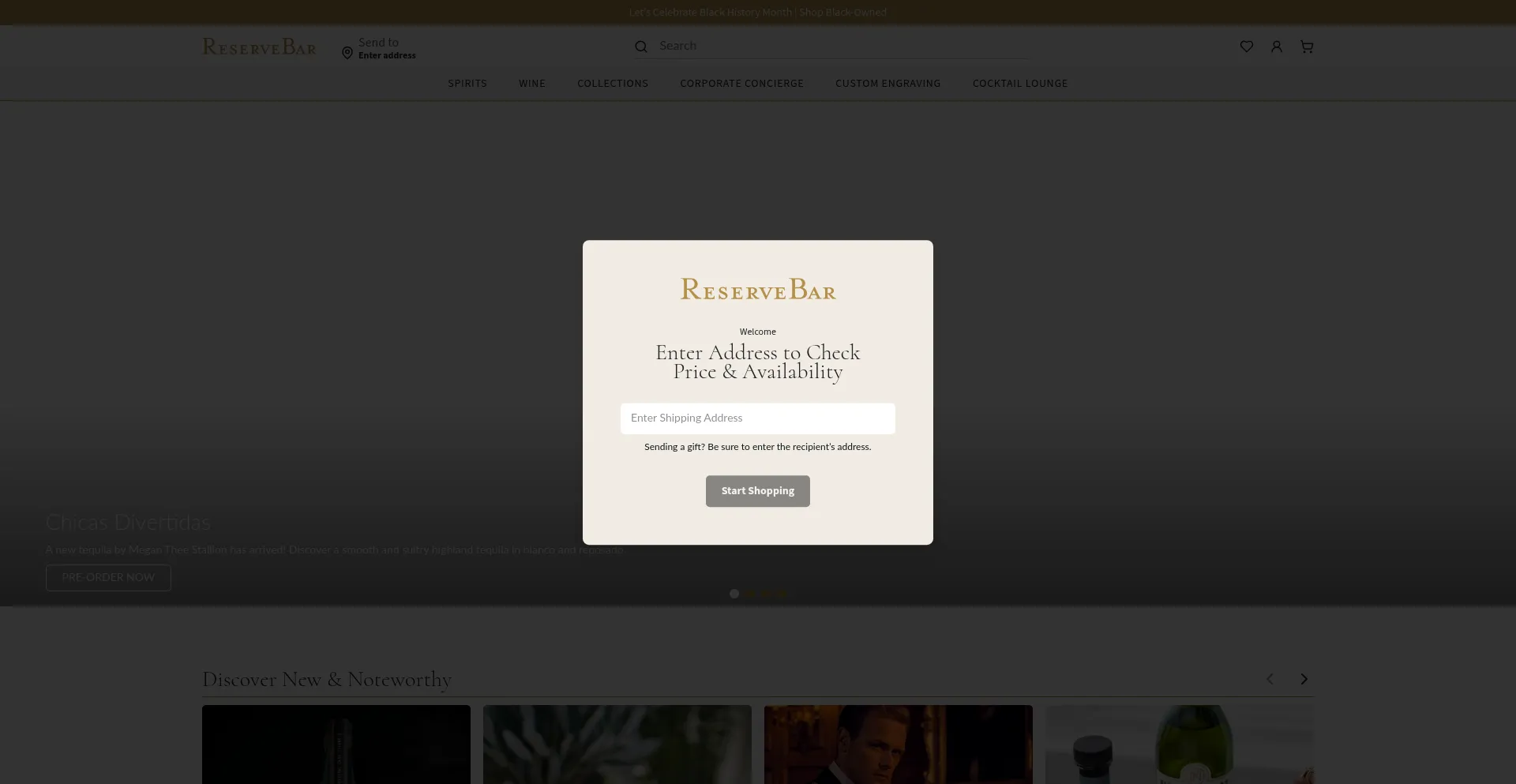 Website screenshot of Reservebar.com