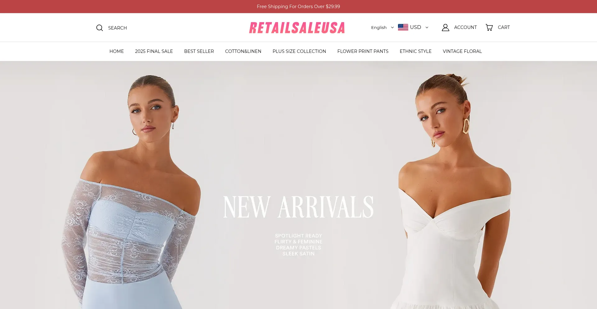 Website screenshot of Retailsaleusa.com