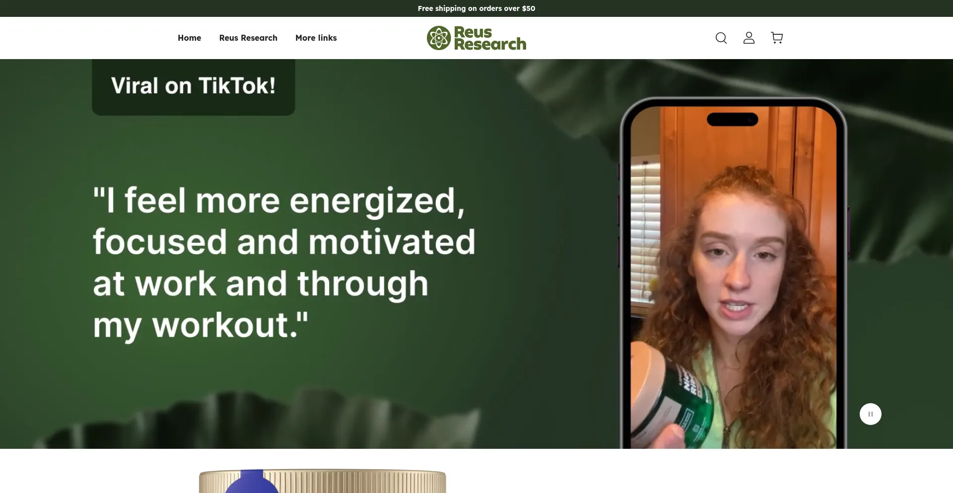 Website screenshot of Reusresearches.com