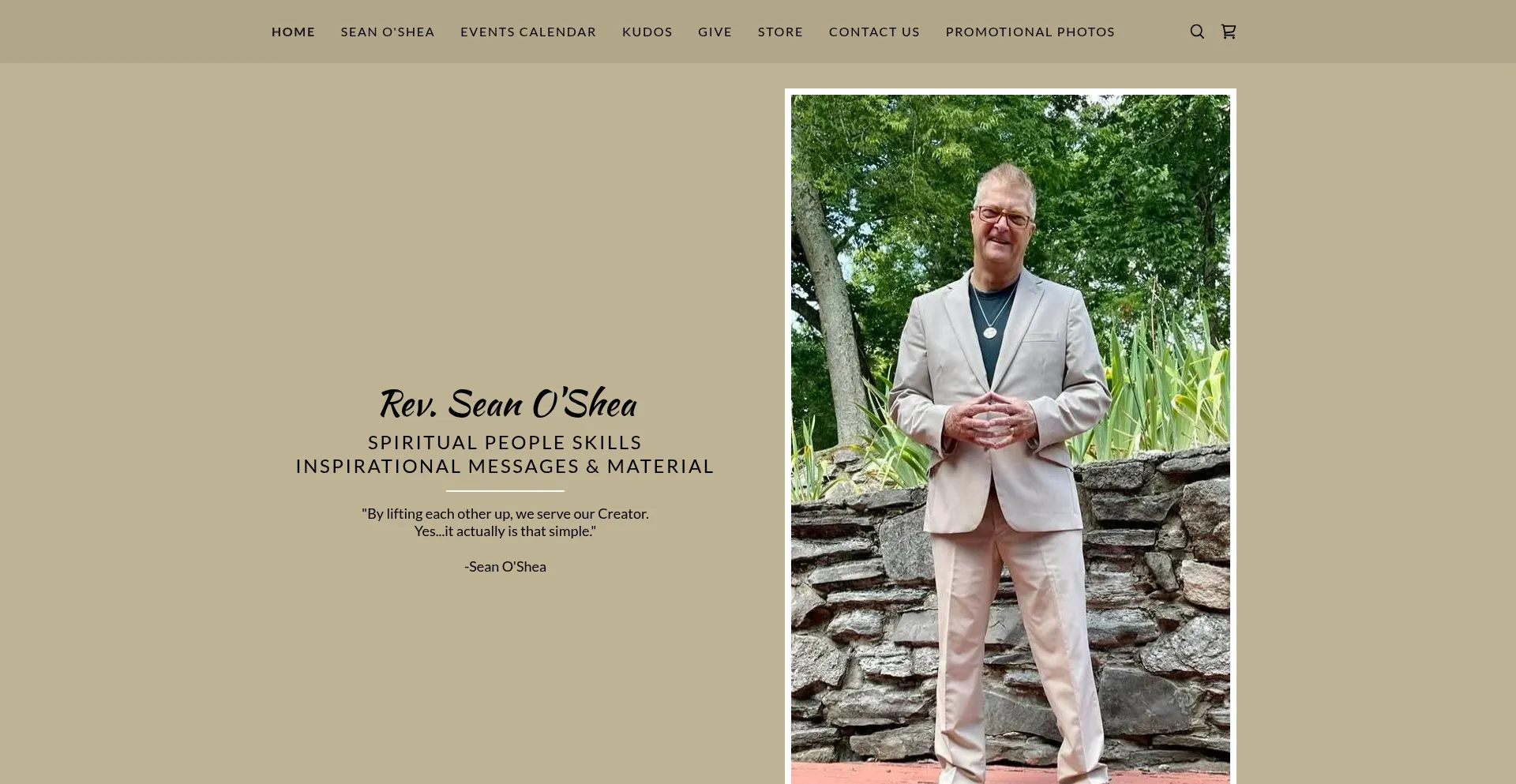 Website screenshot of Reverendsean.com
