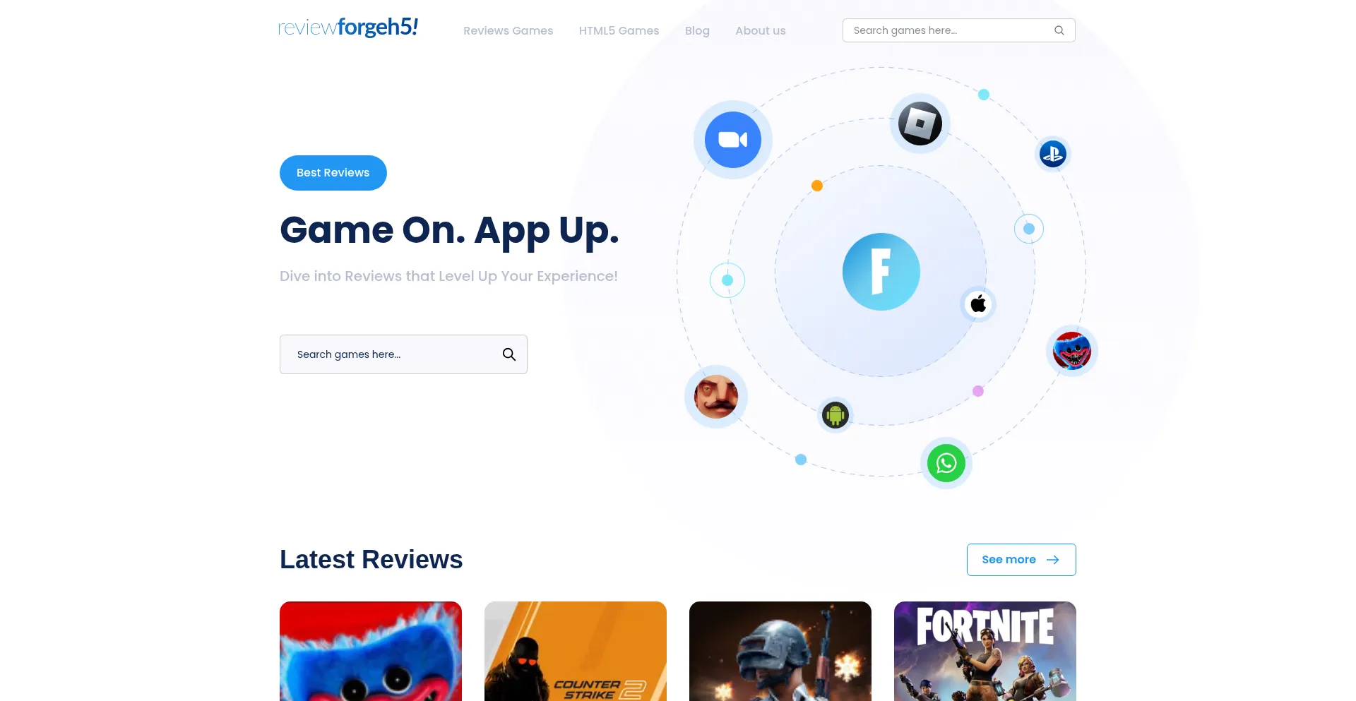 Website screenshot of Reviewforgeh5.com