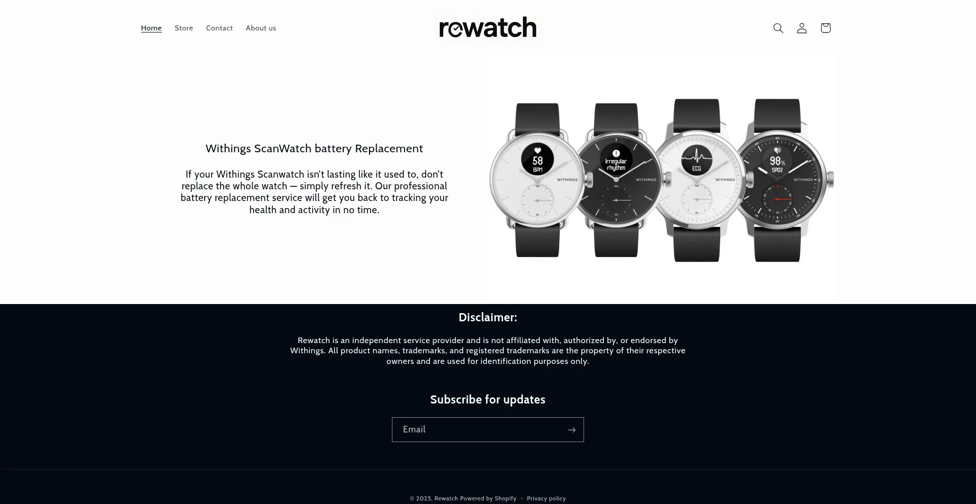 Website screenshot of Rewatch.com.au