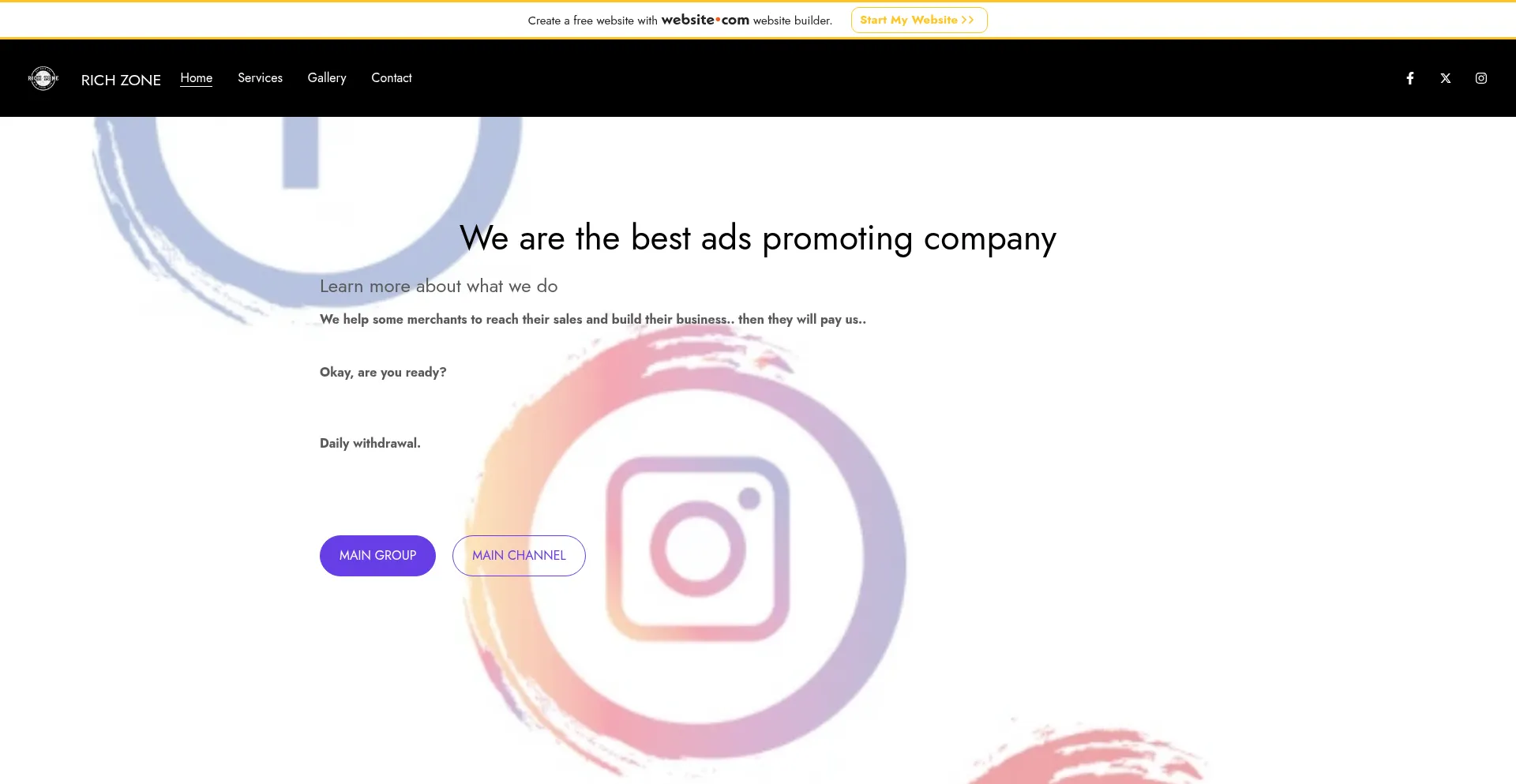 Website screenshot of Richzone3.website3.me