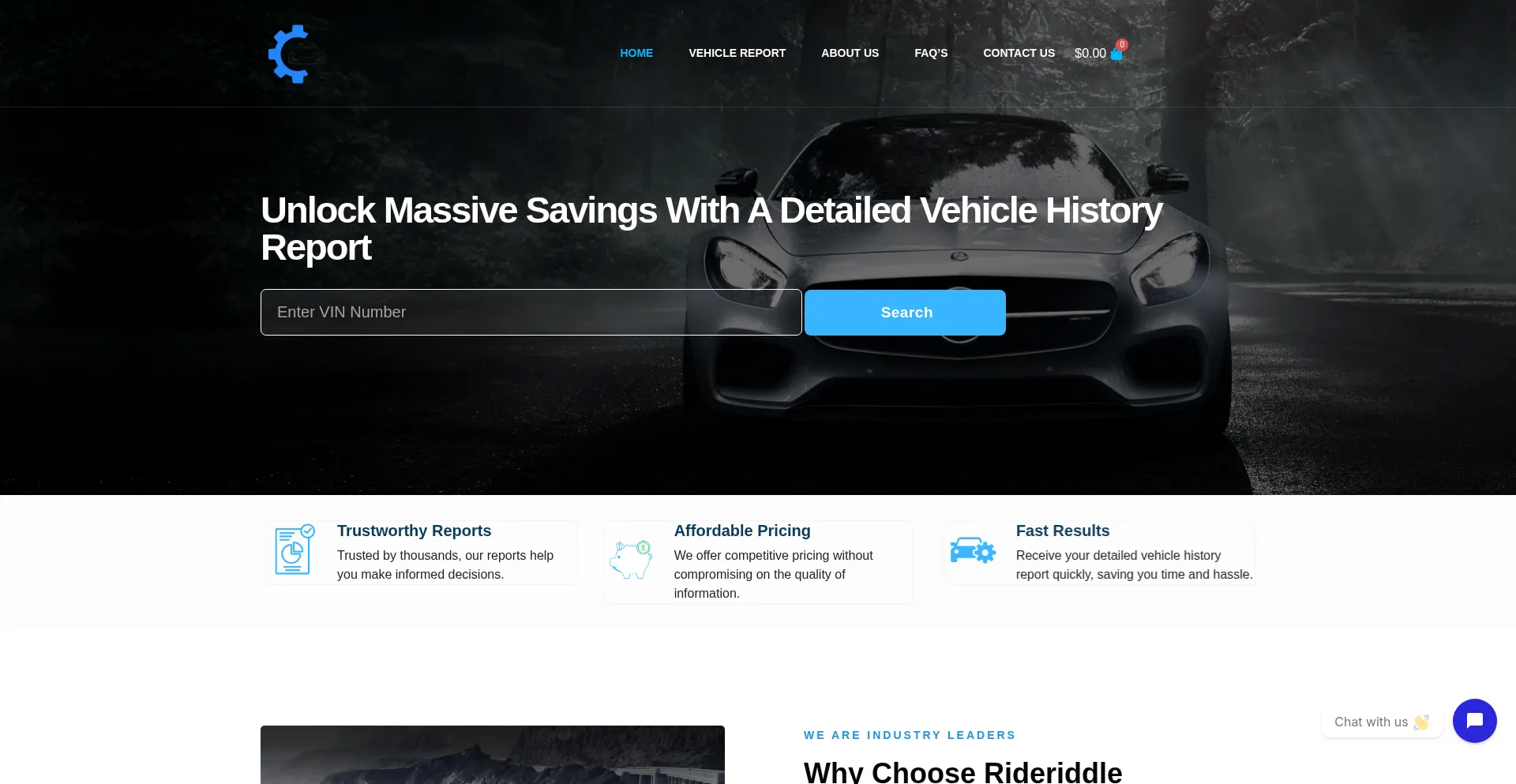 Website screenshot of Rideriddle.com