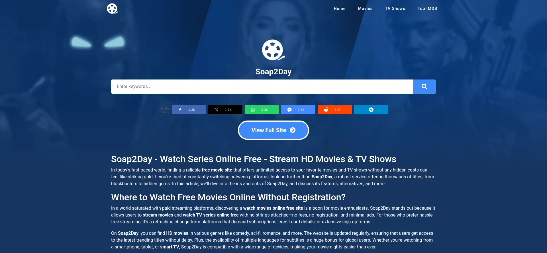 Website screenshot of Riedberg.tv