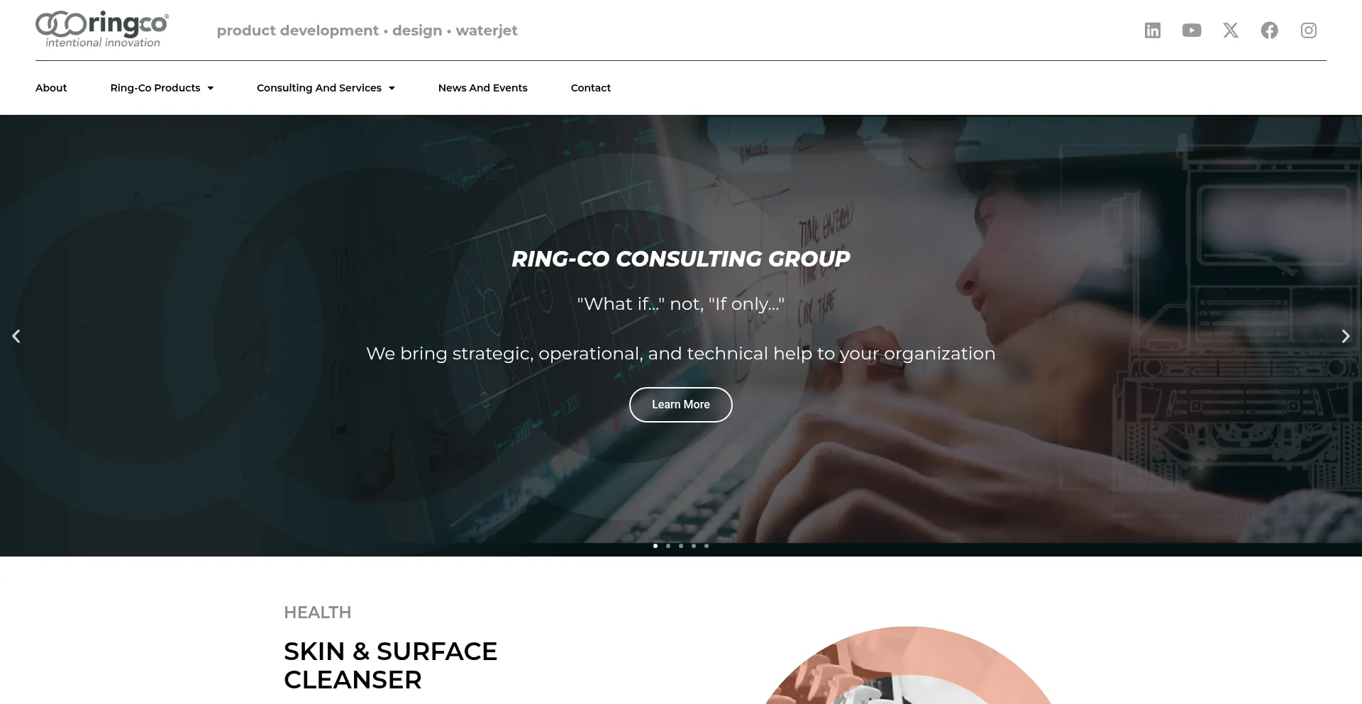 Website screenshot of Ring-co.com