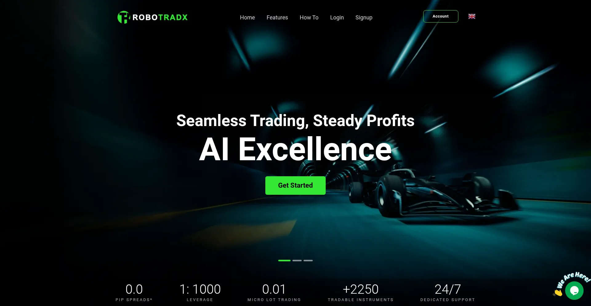 Website screenshot of Robotradx.com