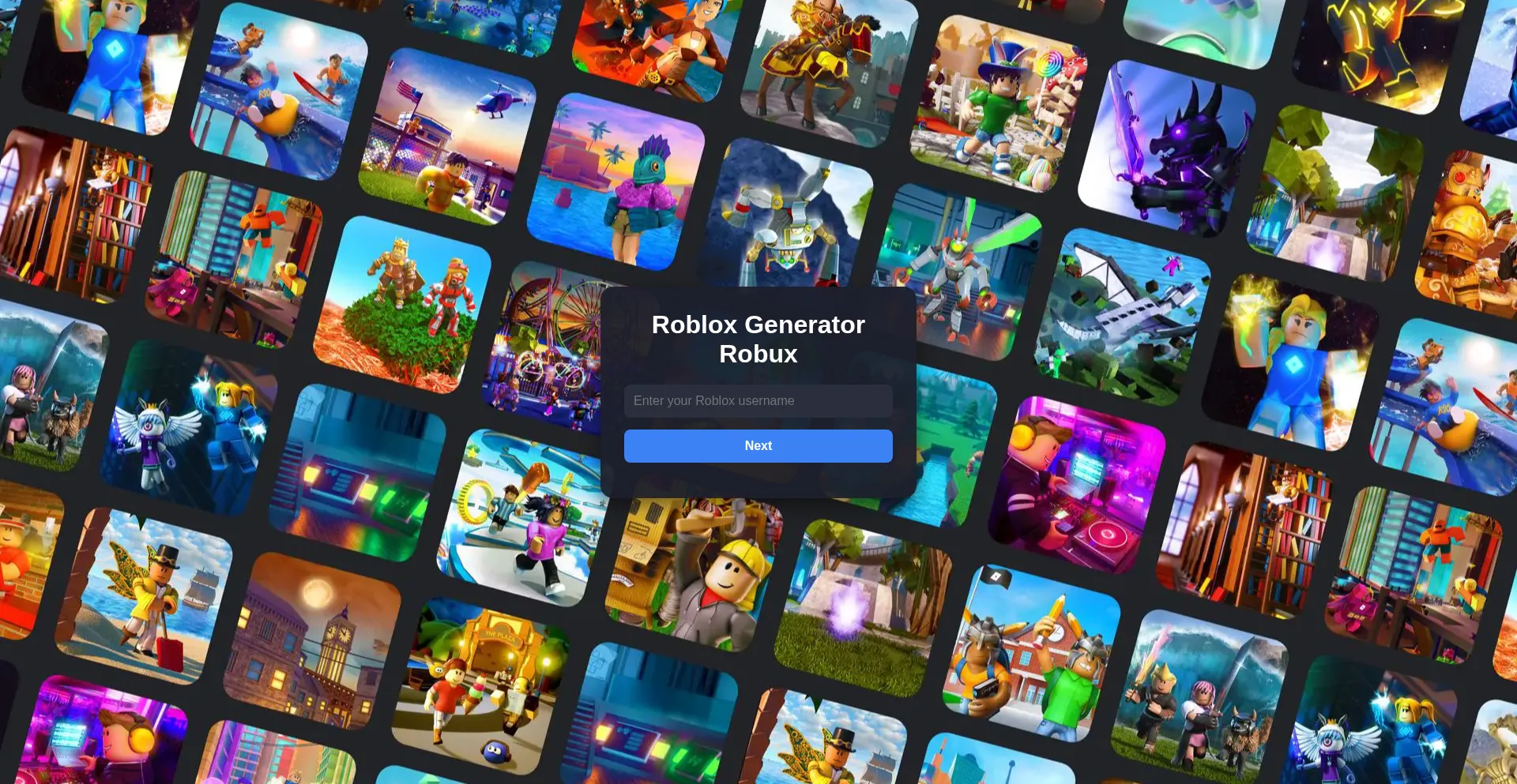 Website screenshot of Robux-giveway.online