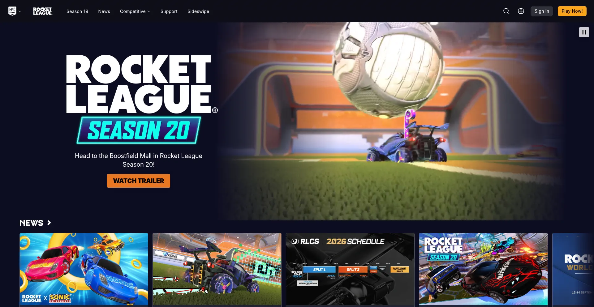 Rocketleague.com Screenshot