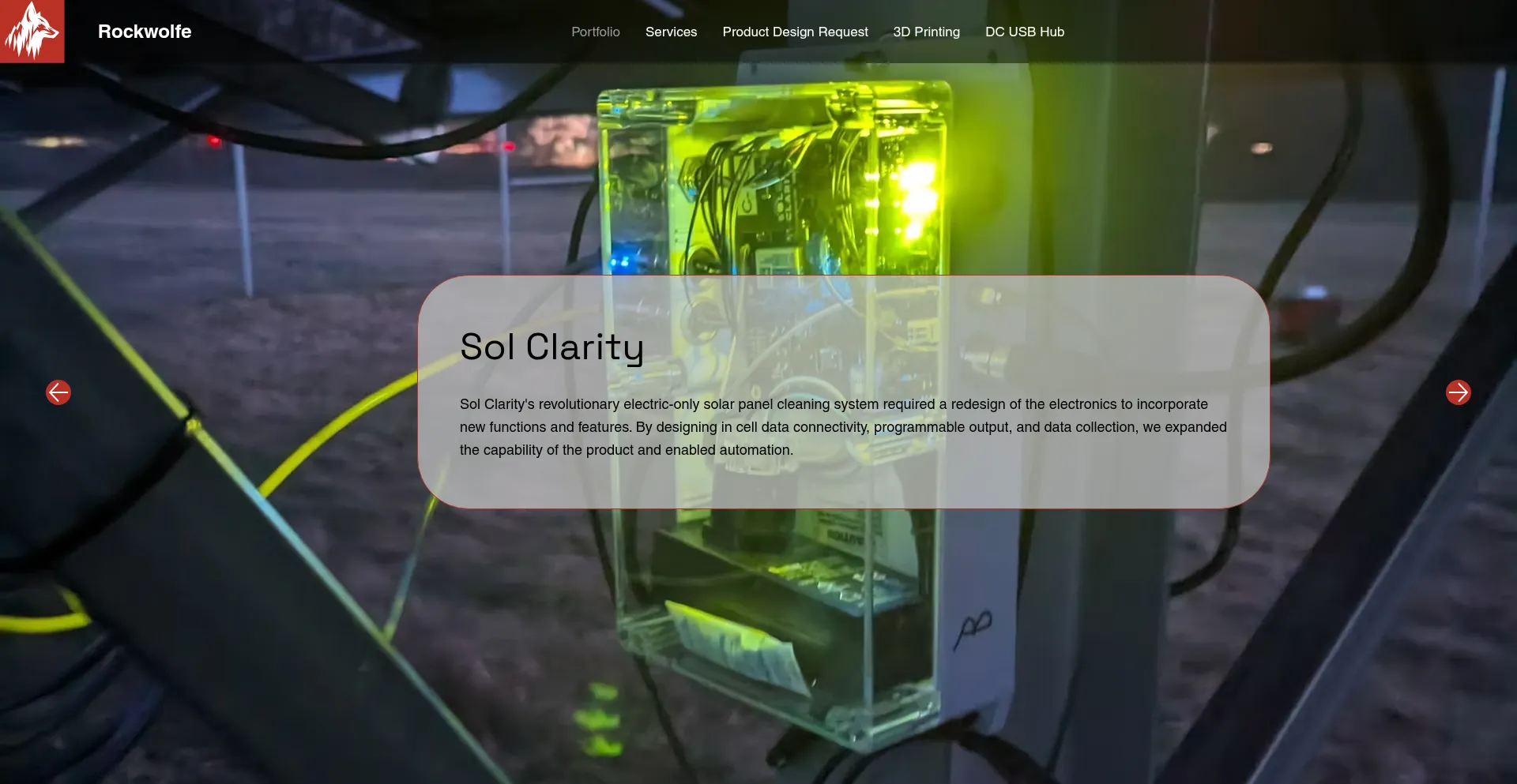 Website screenshot of Rockwolfe.com