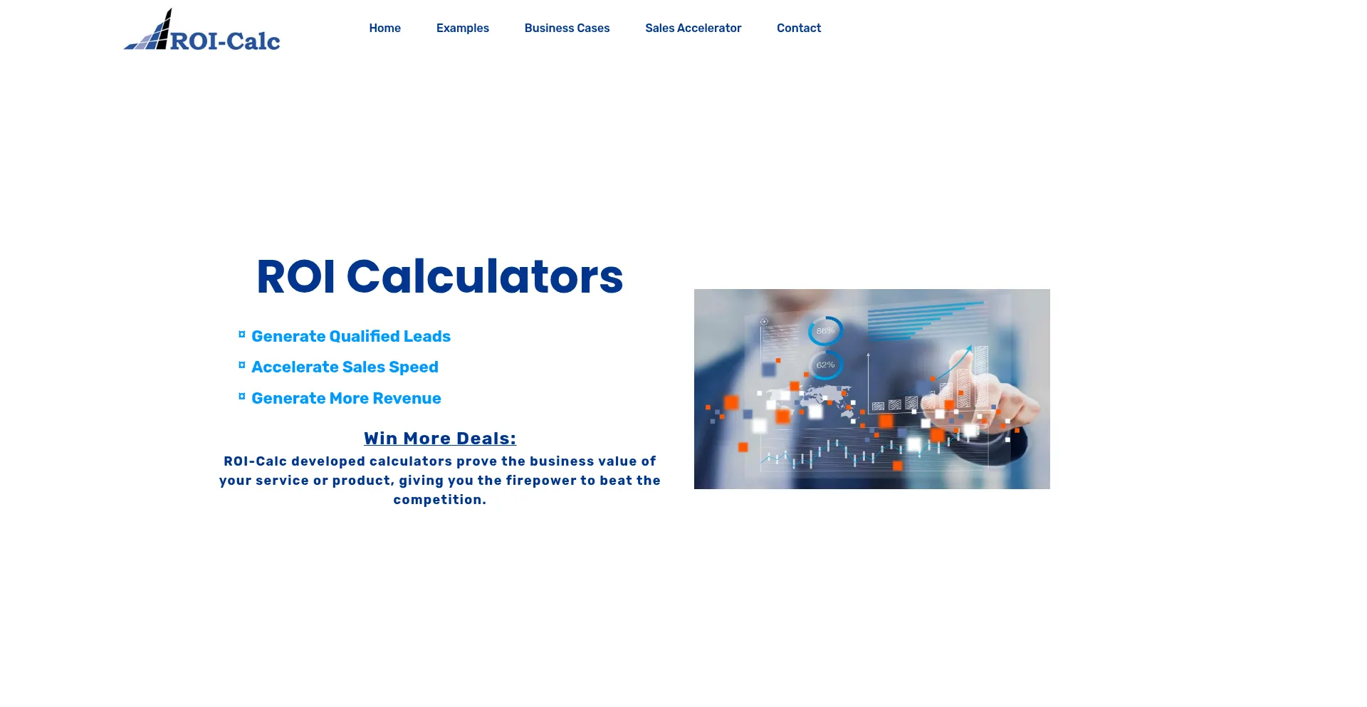 Website screenshot of Roi-calc.com