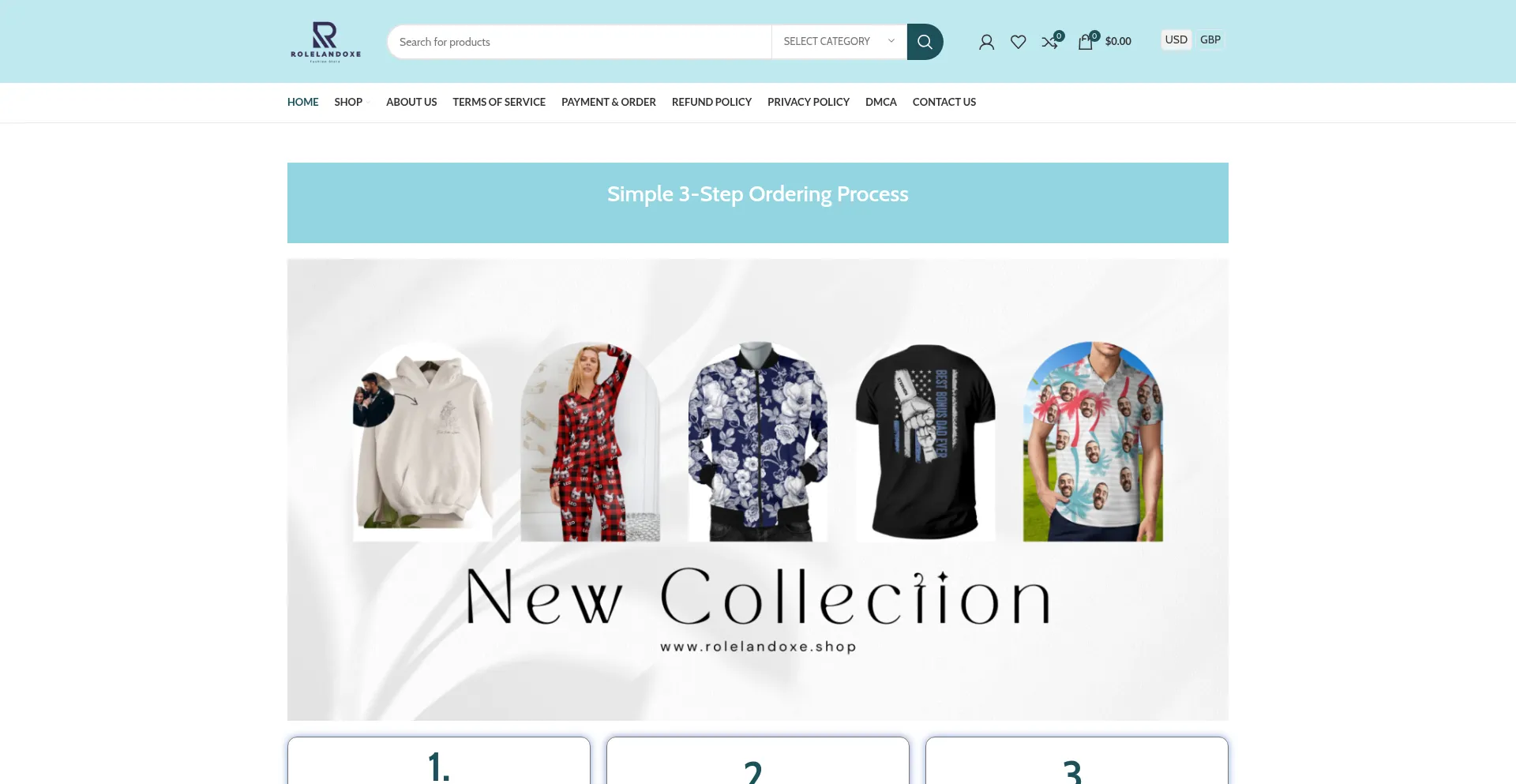 Website screenshot of Rolelandoxe.shop