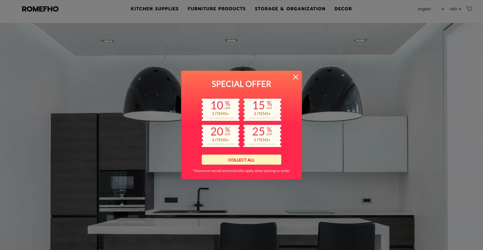 Website screenshot of Romefho.com