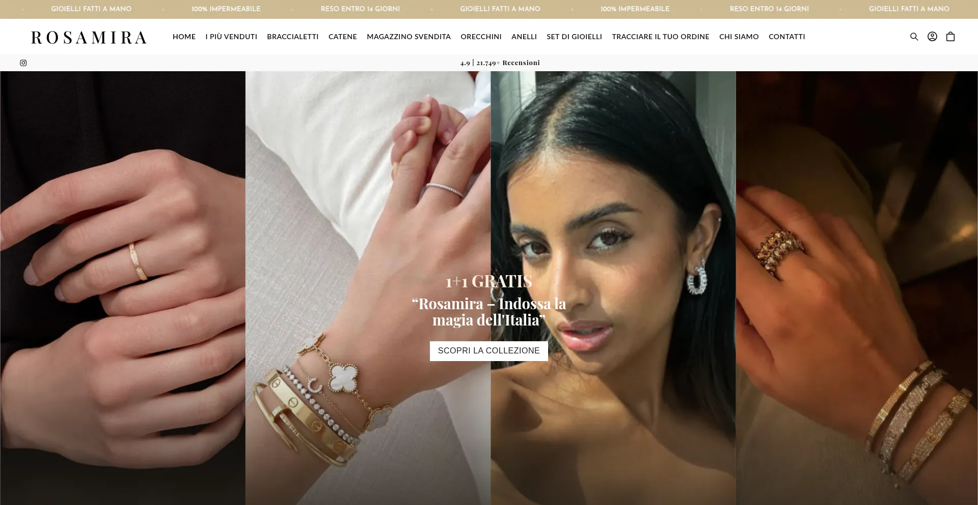 Website screenshot of Rosamira.it