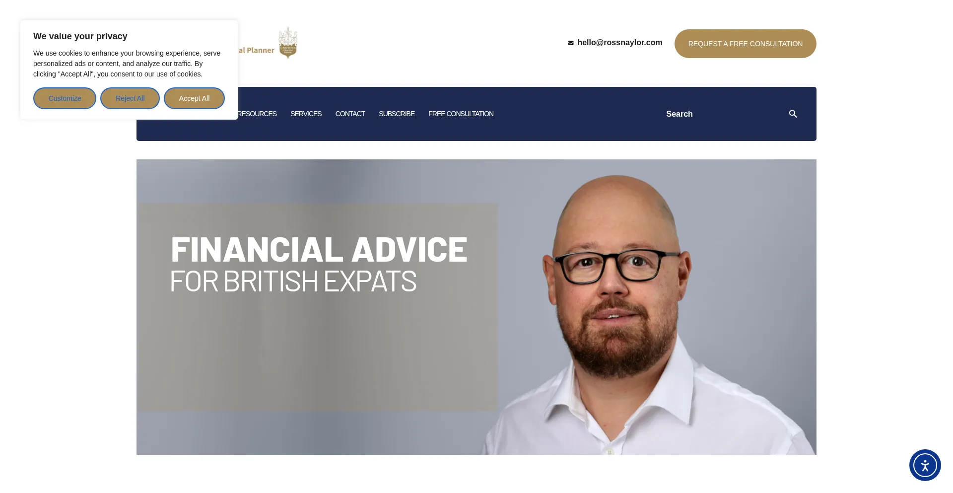 Website screenshot of Rossnaylor.com