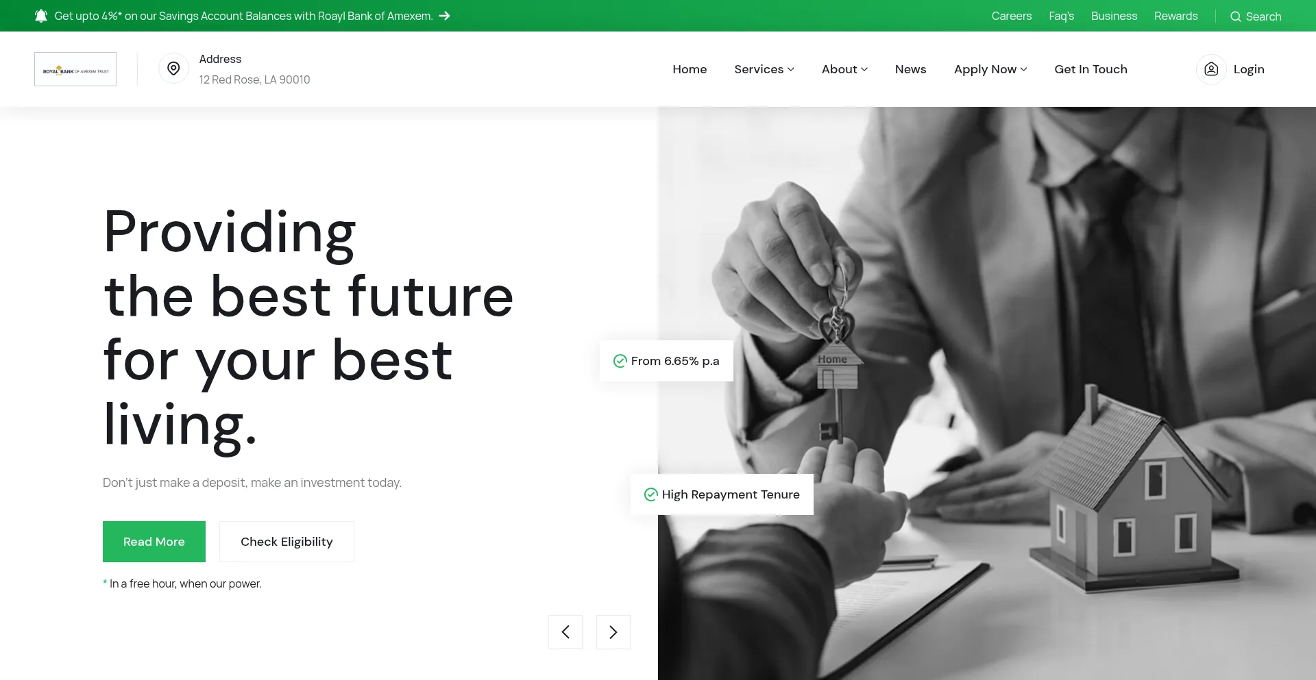 Website screenshot of Royalamexetrust.com