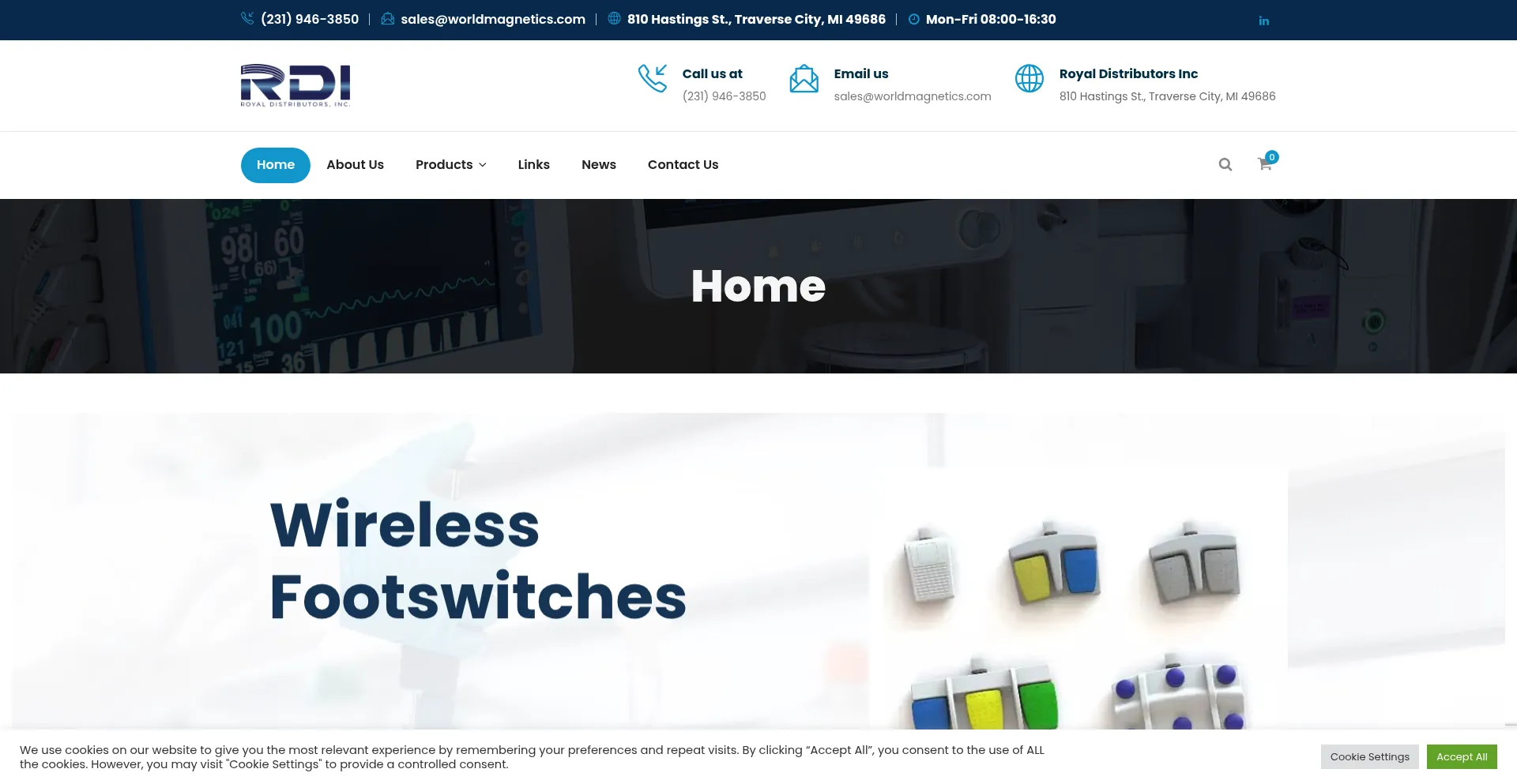 Website screenshot of Royaldistributorsinc.com