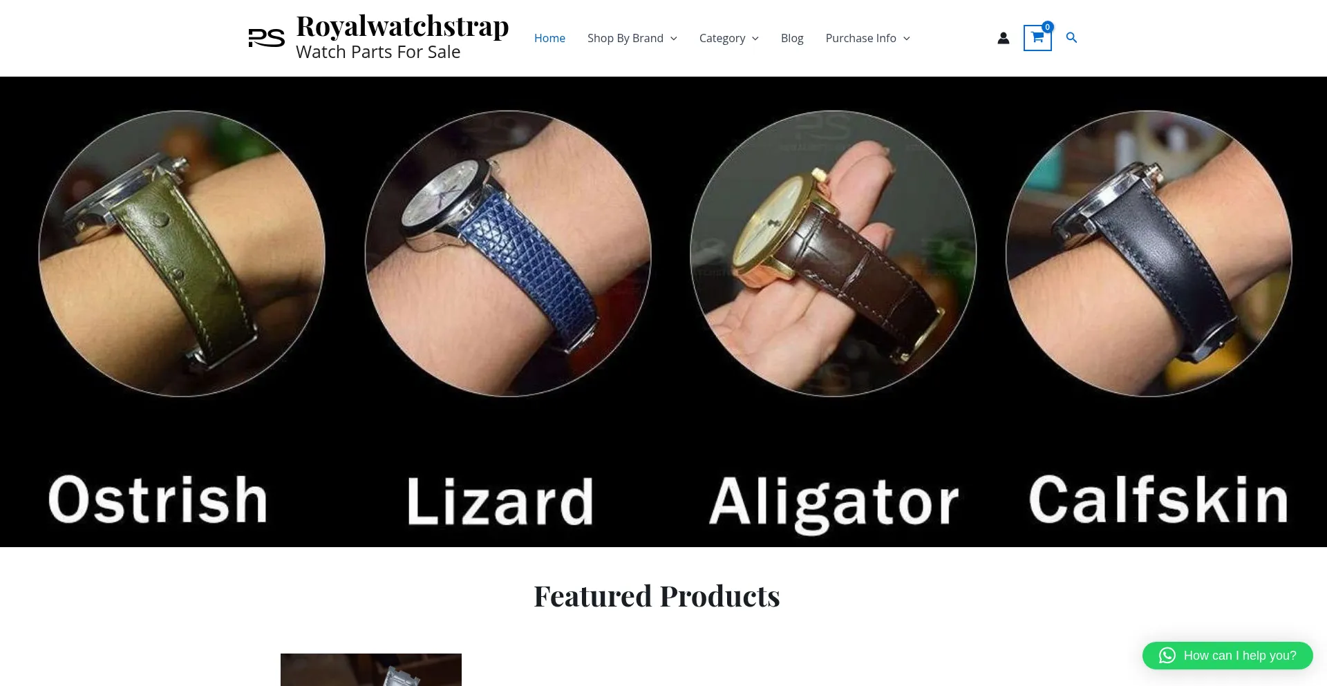 Website screenshot of Royalwatchstrap.com