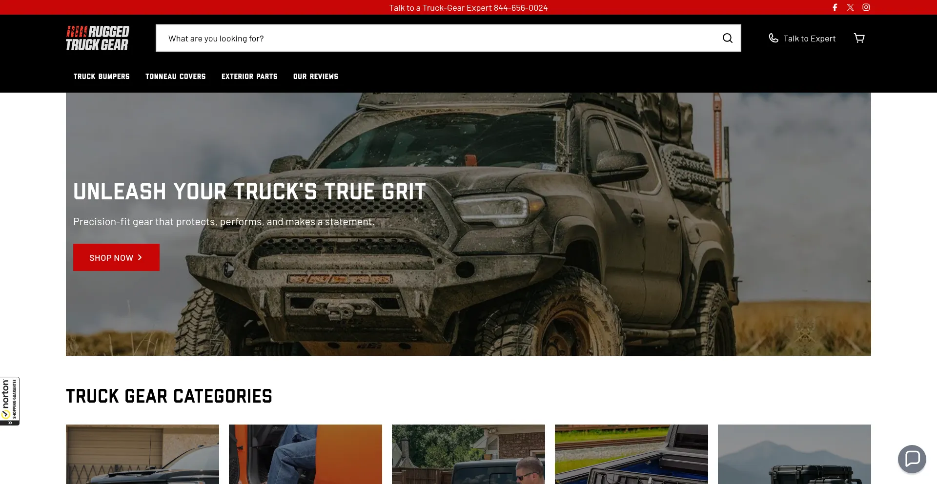 Website screenshot of Ruggedtruckgear.com