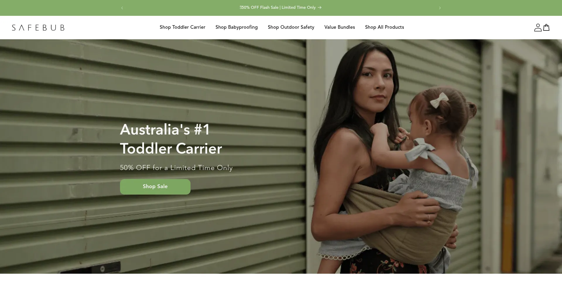 Website screenshot of Safebub.com.au