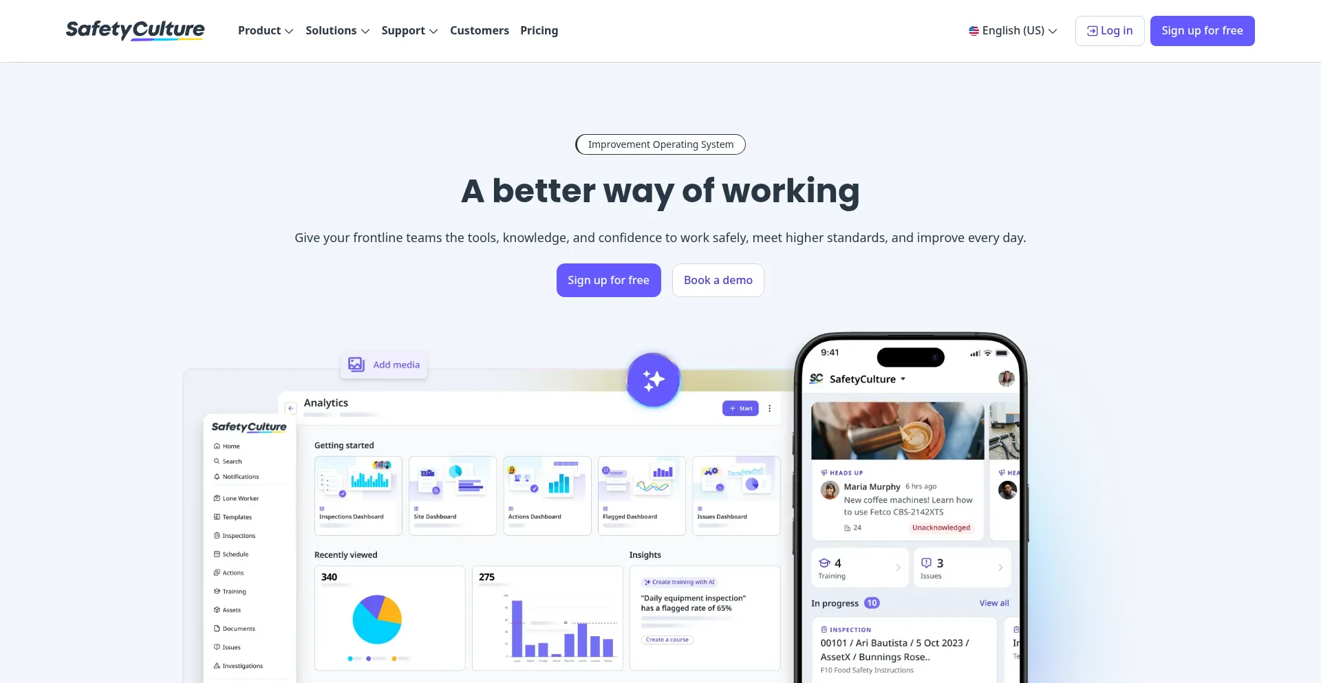 Website screenshot of Safetyculture.com