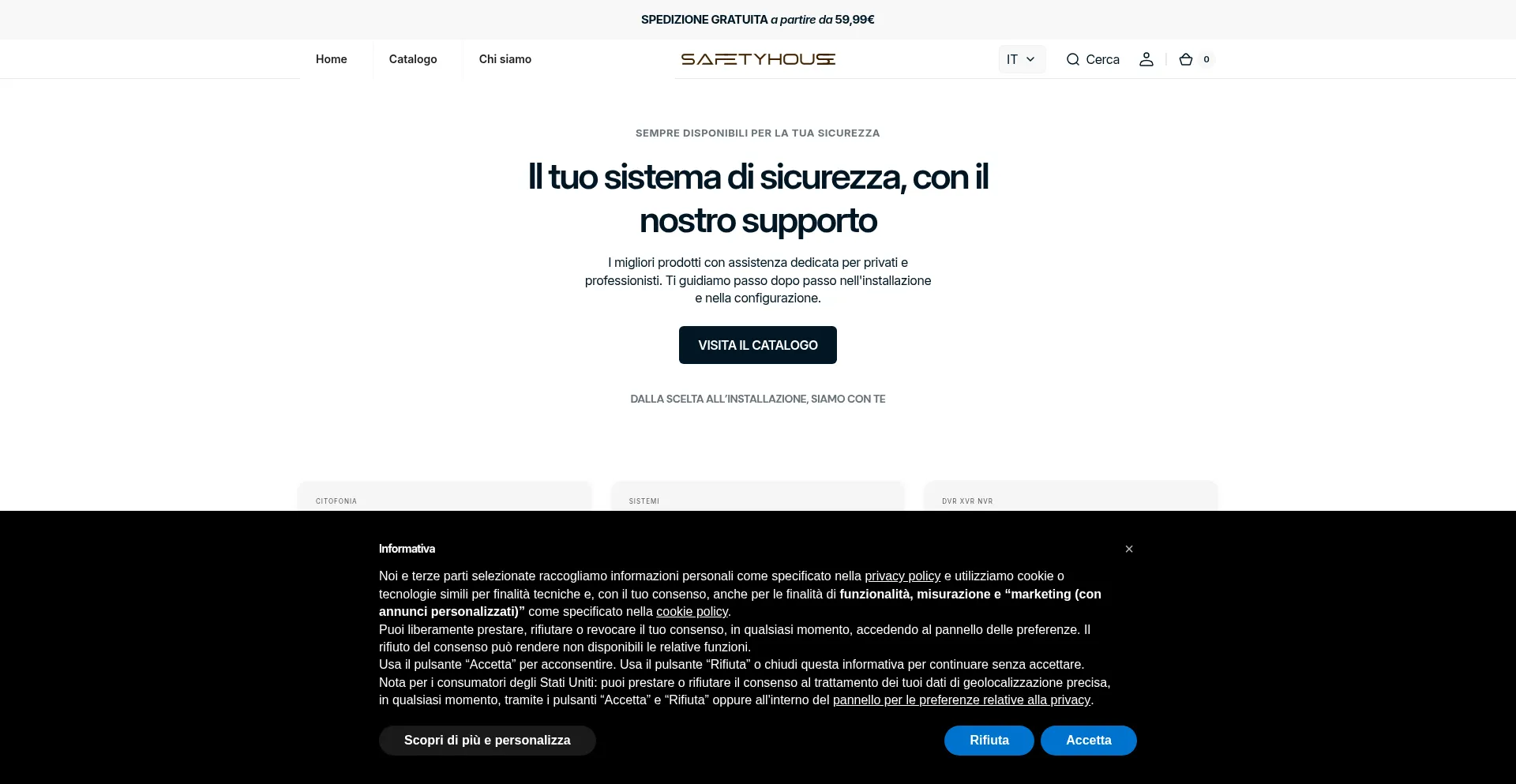 Website screenshot of Safetyhouse.it