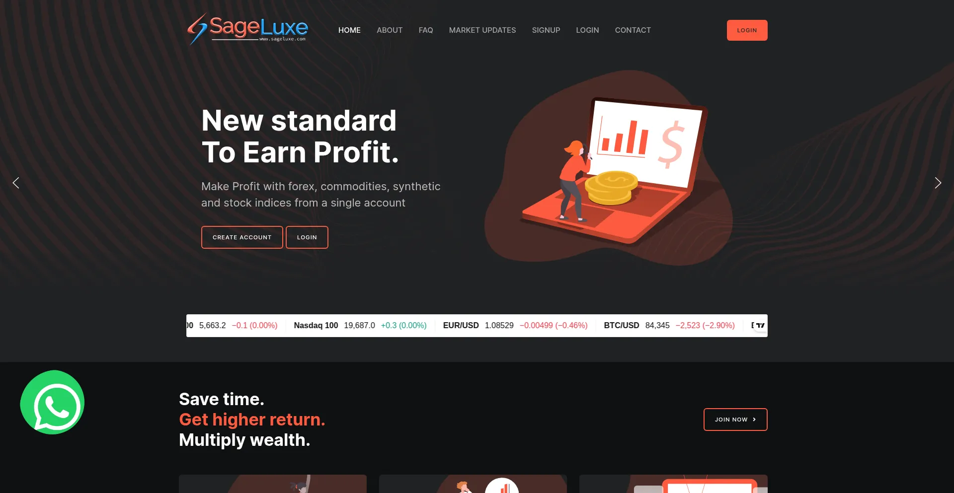Website screenshot of Sageluxe.org