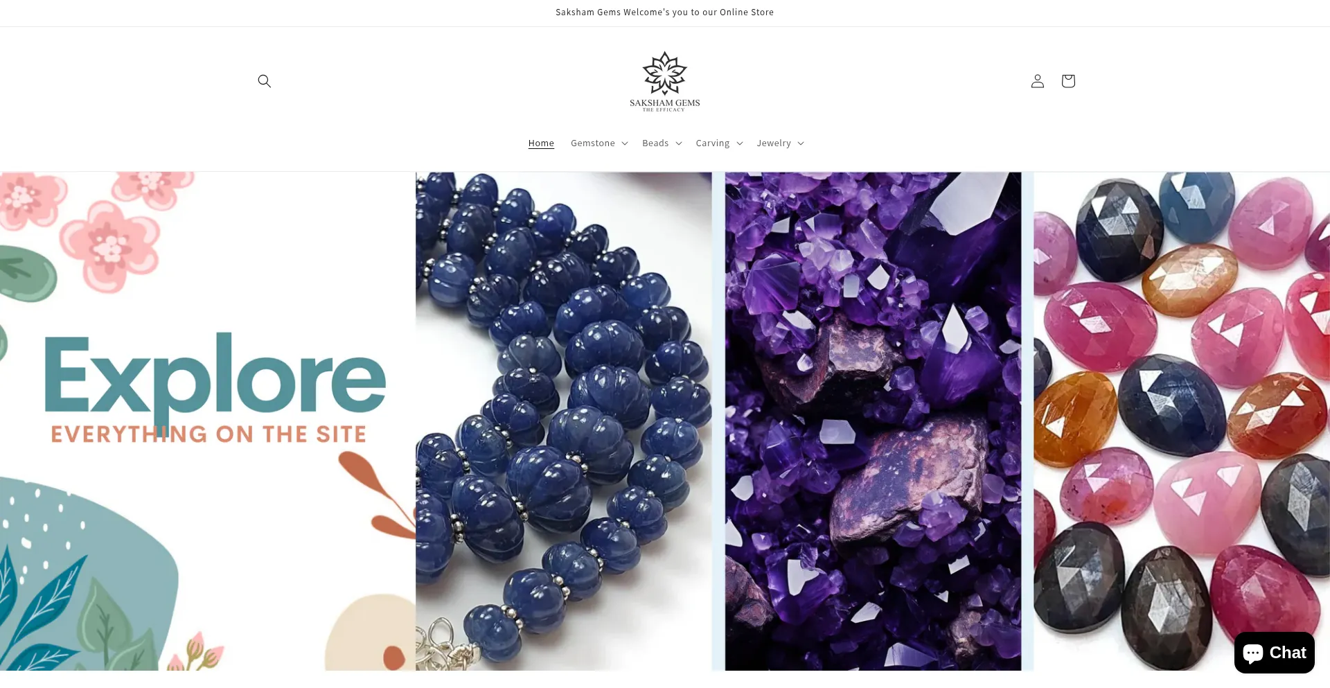 Website screenshot of Sakshamgems.com