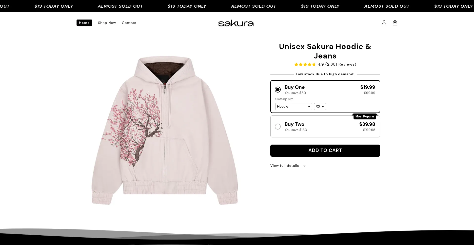 Website screenshot of Sakuraco.shop