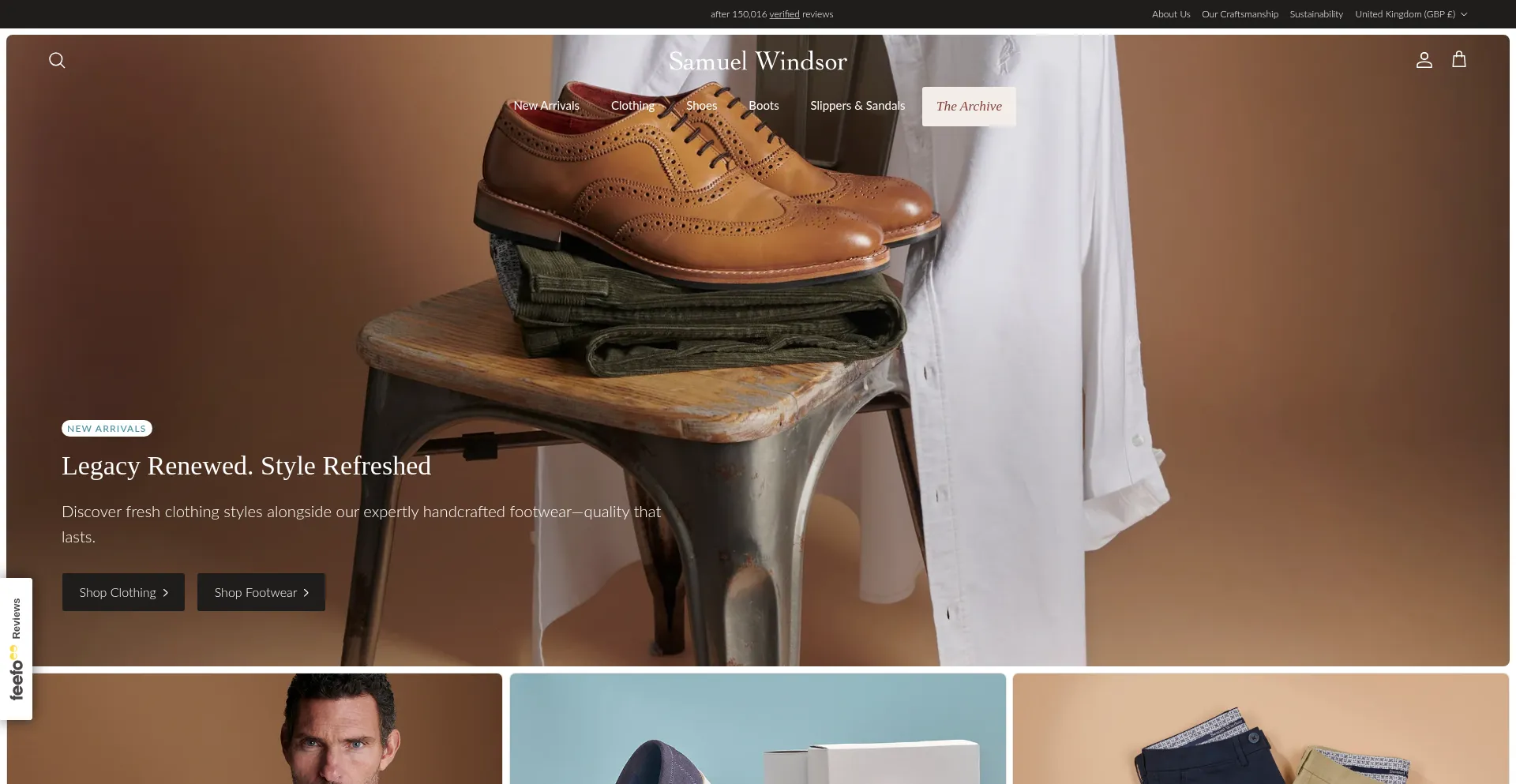 Website screenshot of Samuel-windsor.co.uk