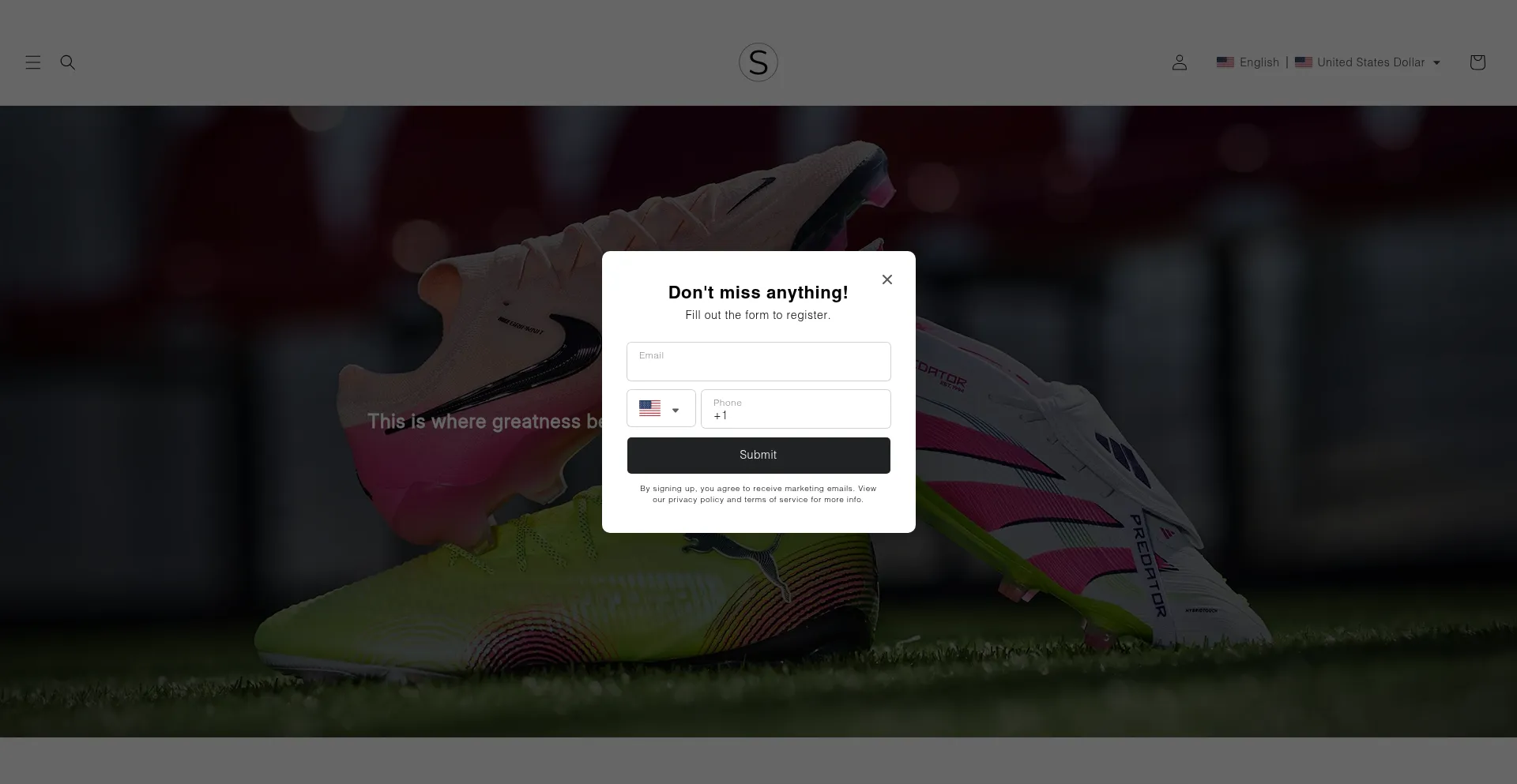 Website screenshot of Santkicks.com