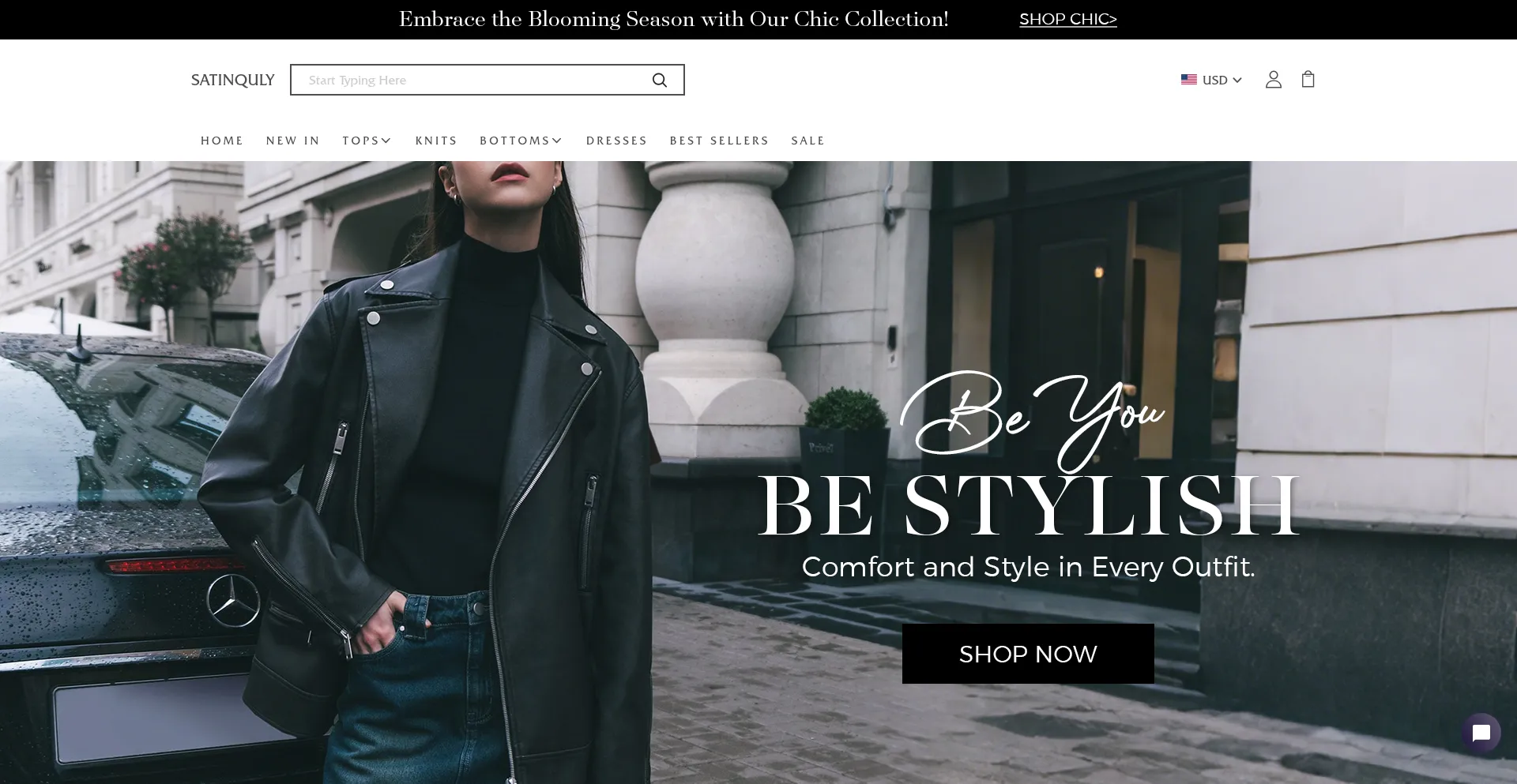 Website screenshot of Satinquly.com
