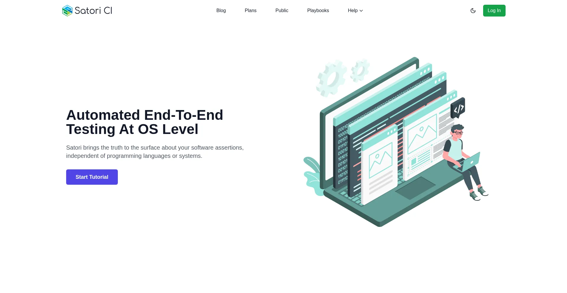 Website screenshot of Satori.ci