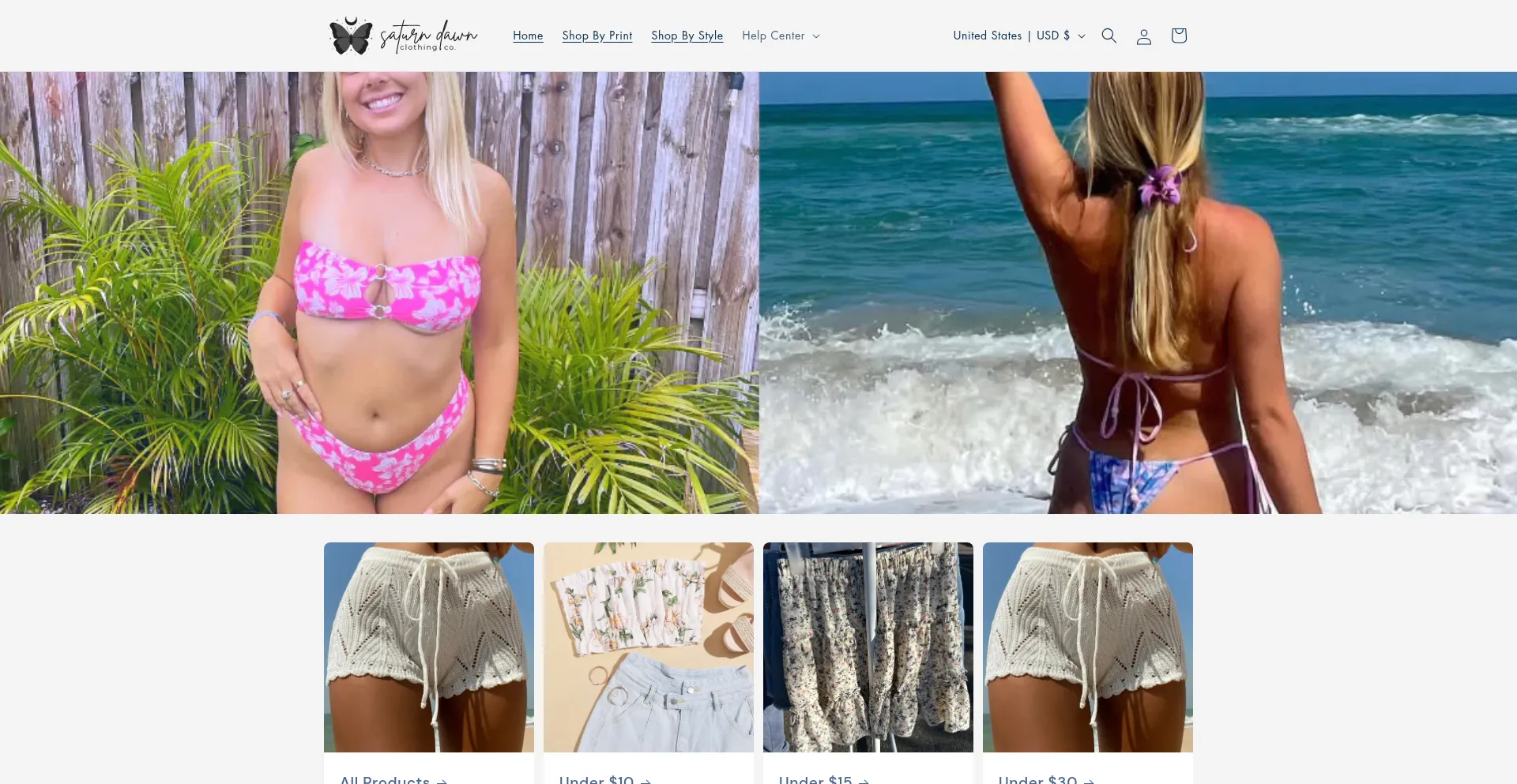 Website screenshot of Saturndawn.com
