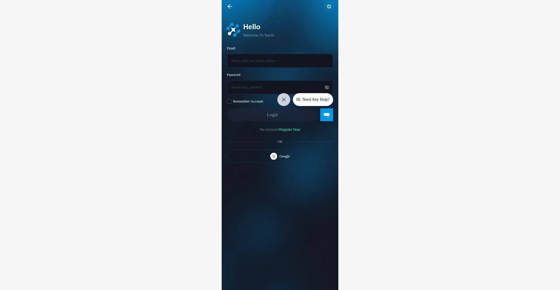 Website screenshot of Saxai.io