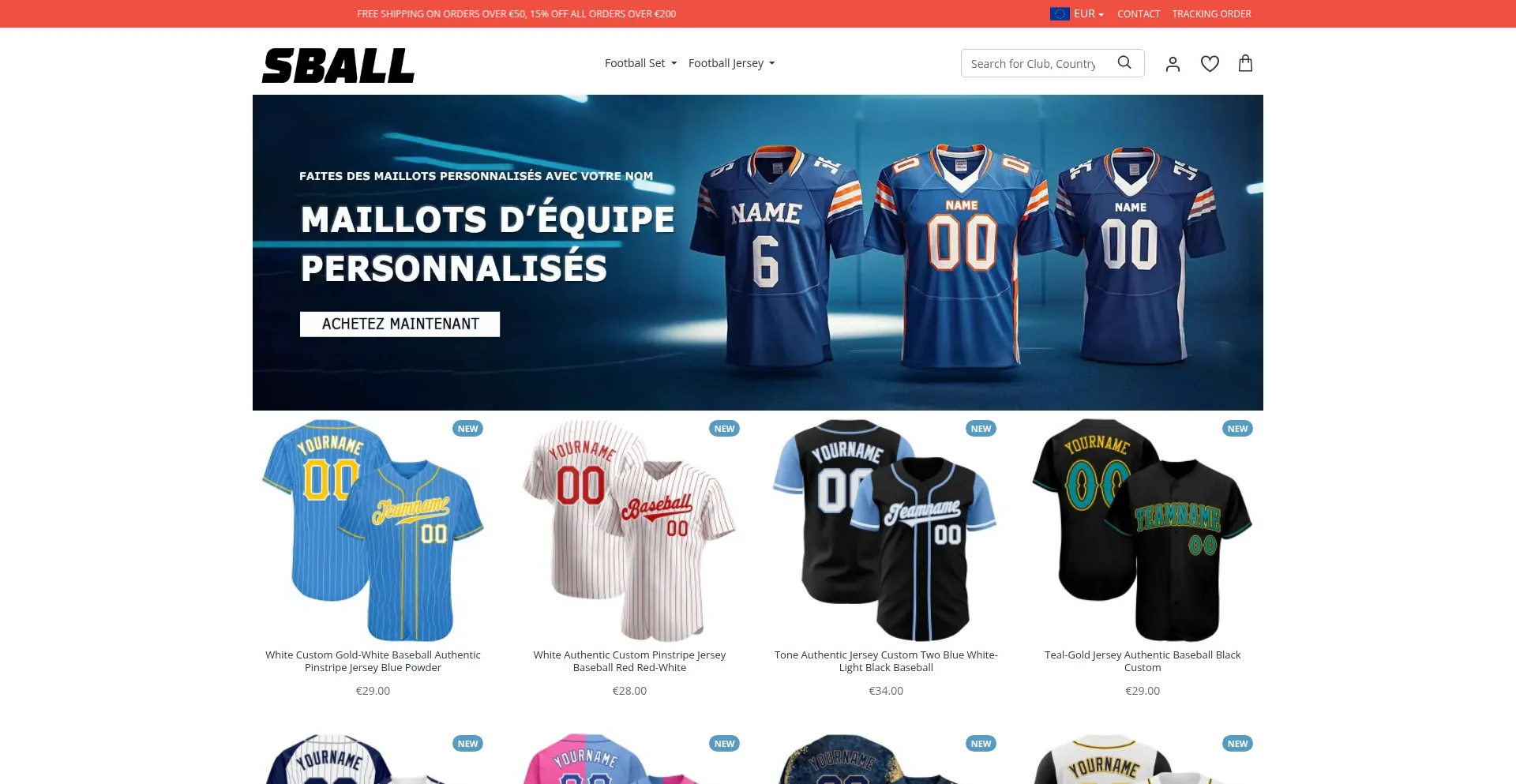Website screenshot of Sball.fr