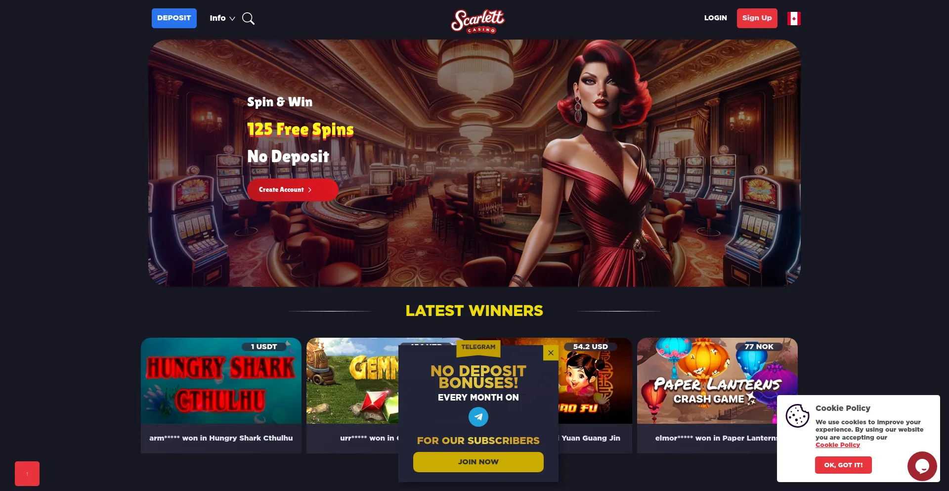 Scarlettcasino.com Screenshot