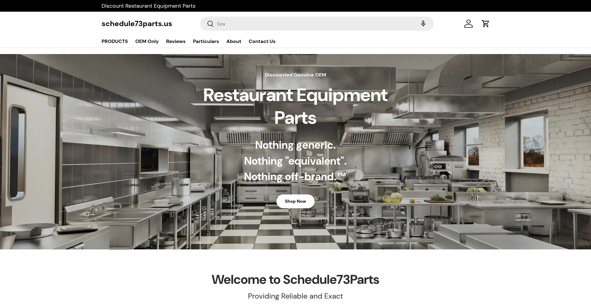 Website screenshot of Schedule73parts.us