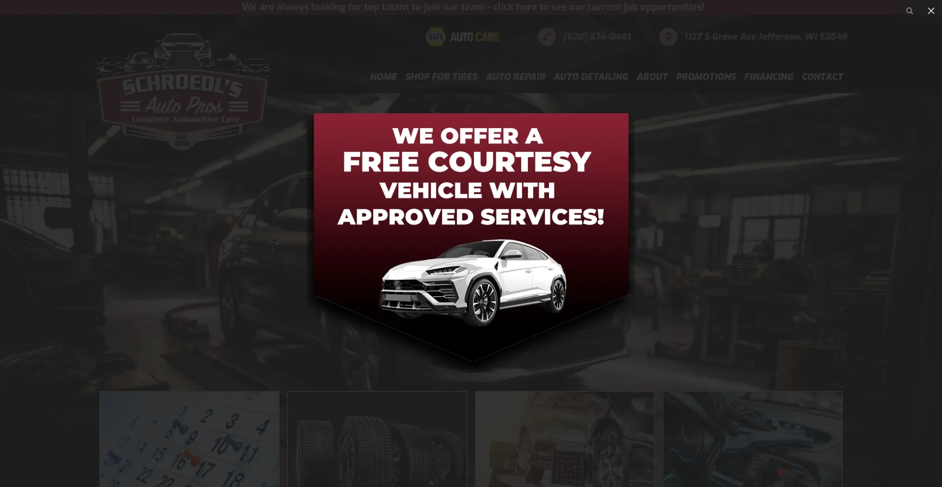 Website screenshot of Schroedlsautopros.com