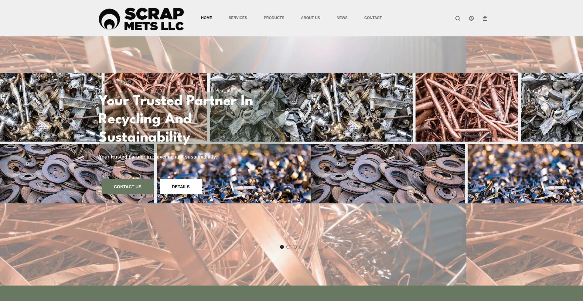 Website screenshot of Scrapmets.com