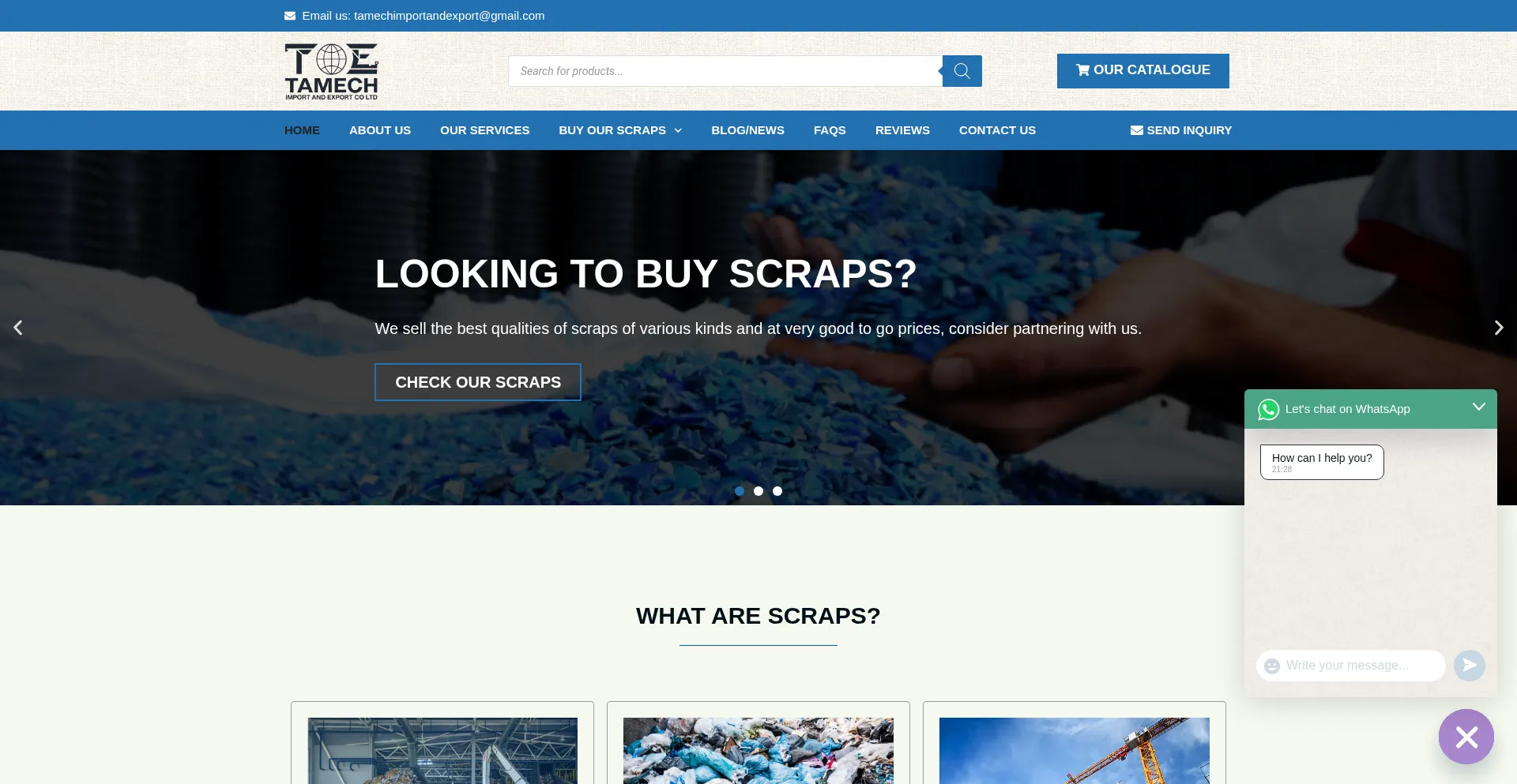 Website screenshot of Scrapsrecycle.com