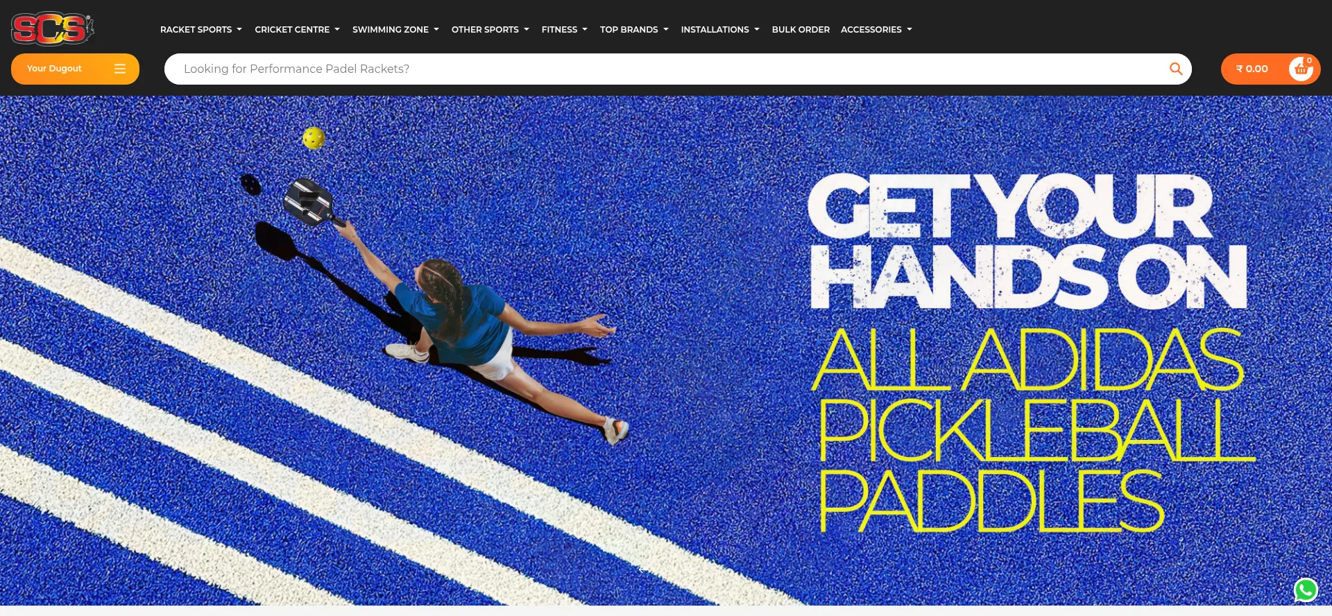 Website screenshot of Scssports.in