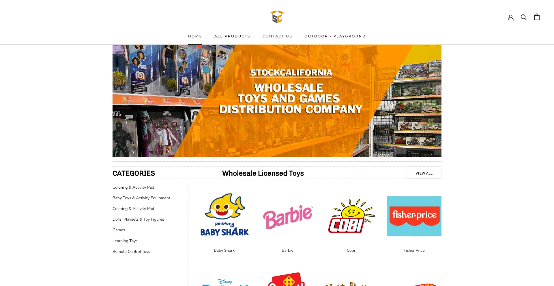 Website screenshot of Sctoyswholesale.com