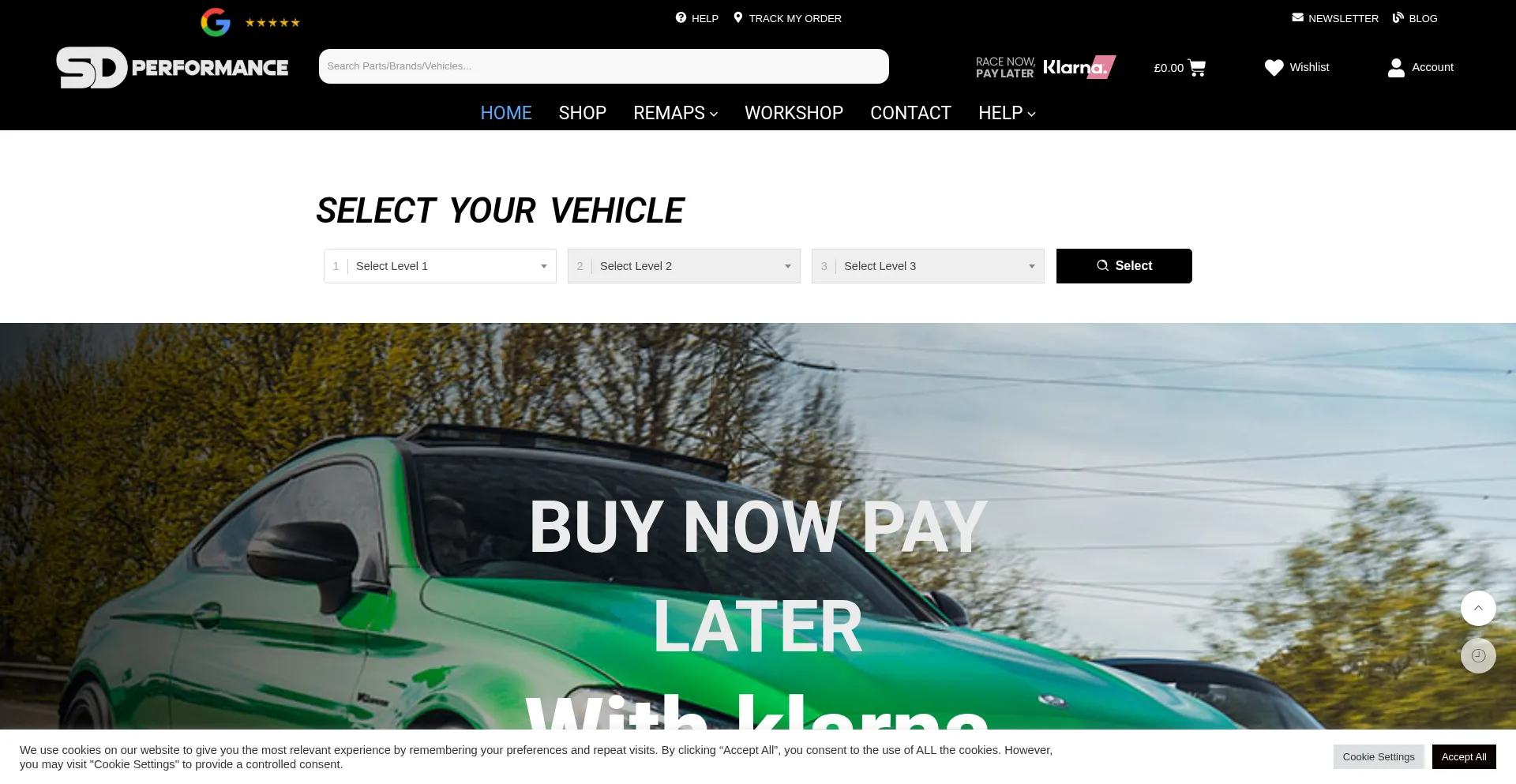 Website screenshot of Sdperformance.co.uk
