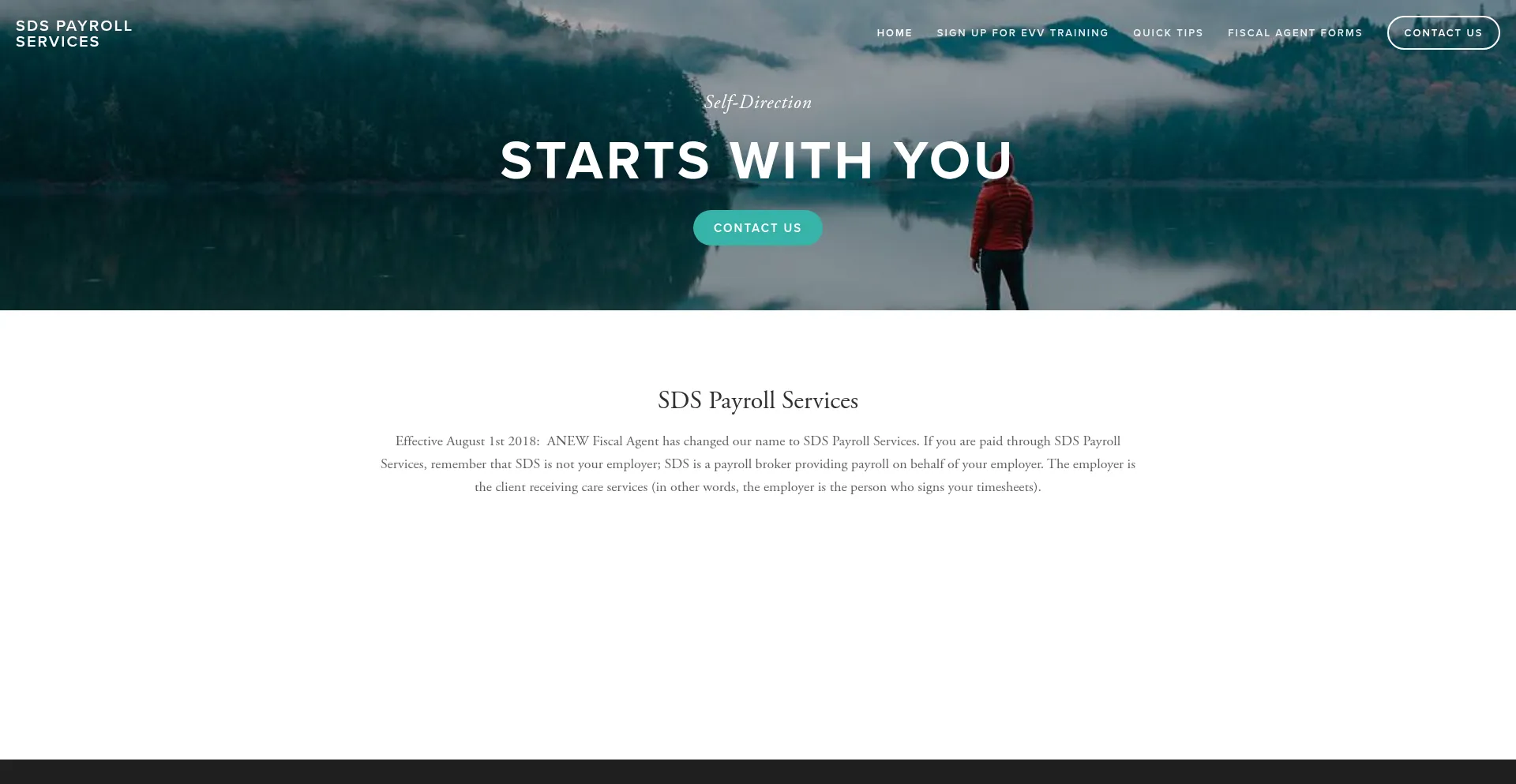 Website screenshot of Sdspayrollservices.com