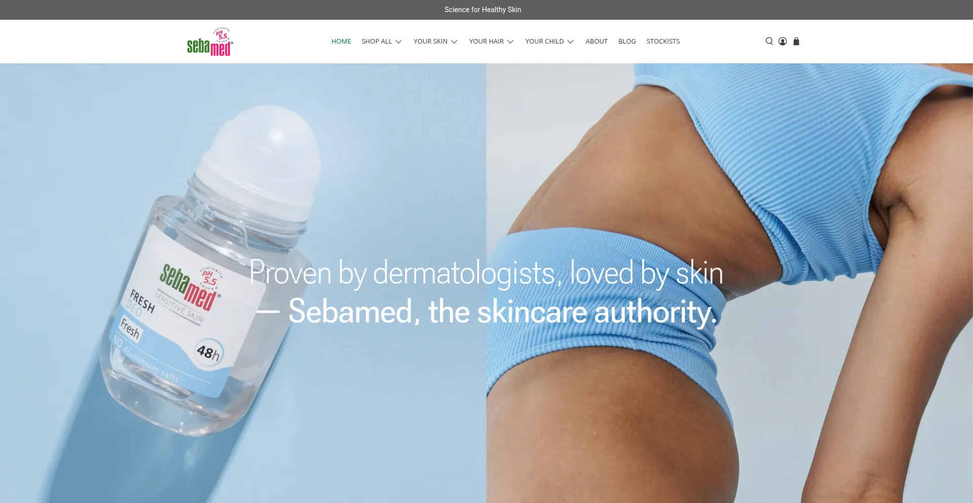 Website screenshot of Sebamed.com.au