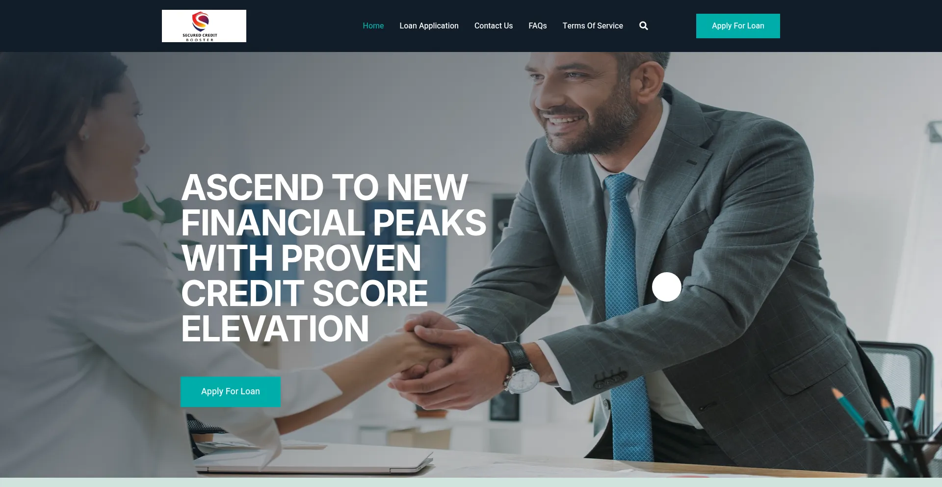 Website screenshot of Securedcreditbooster.com